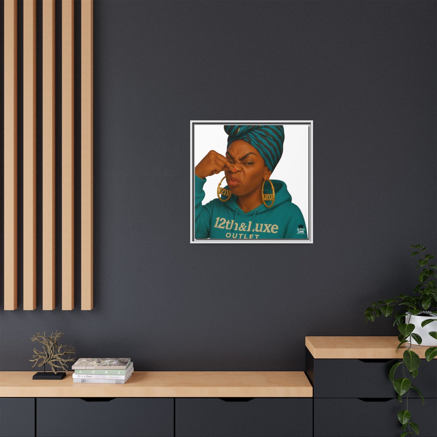 Funky Face Blue- Canvas Art