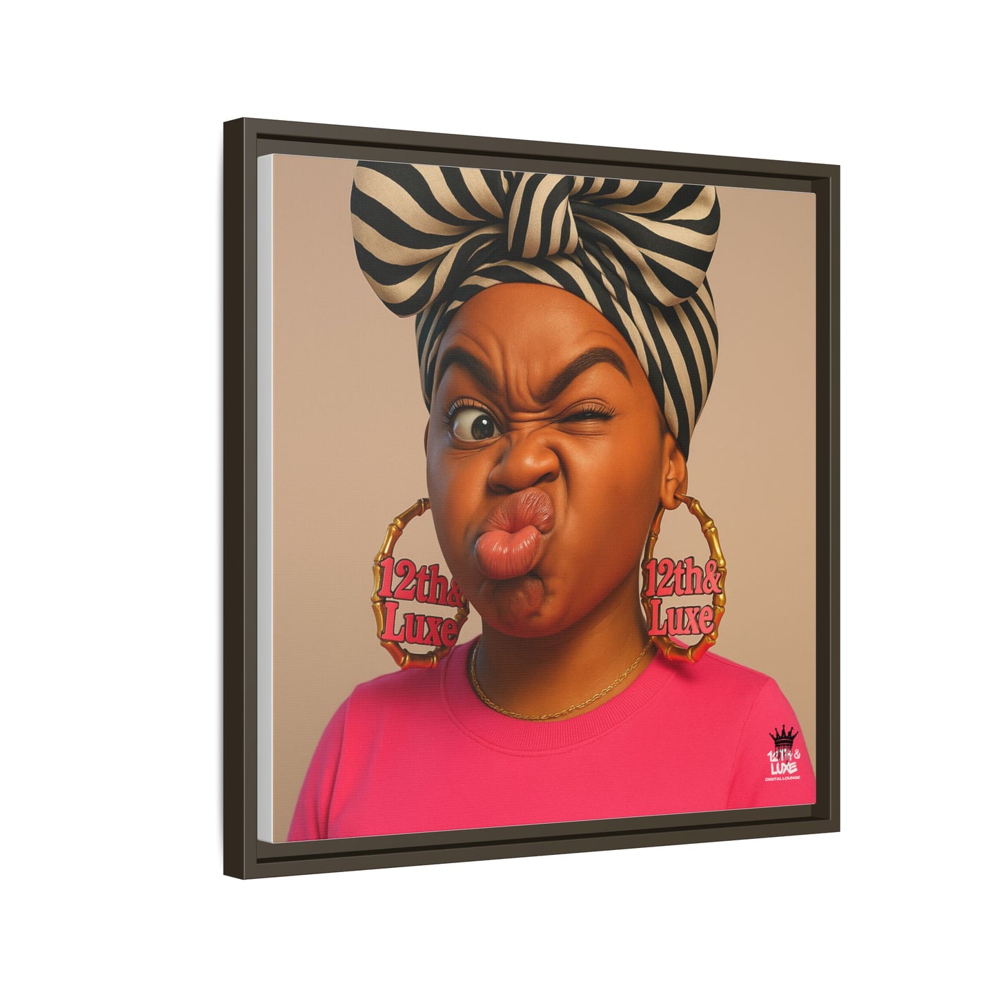 Funky Face Pink - Canvas Art