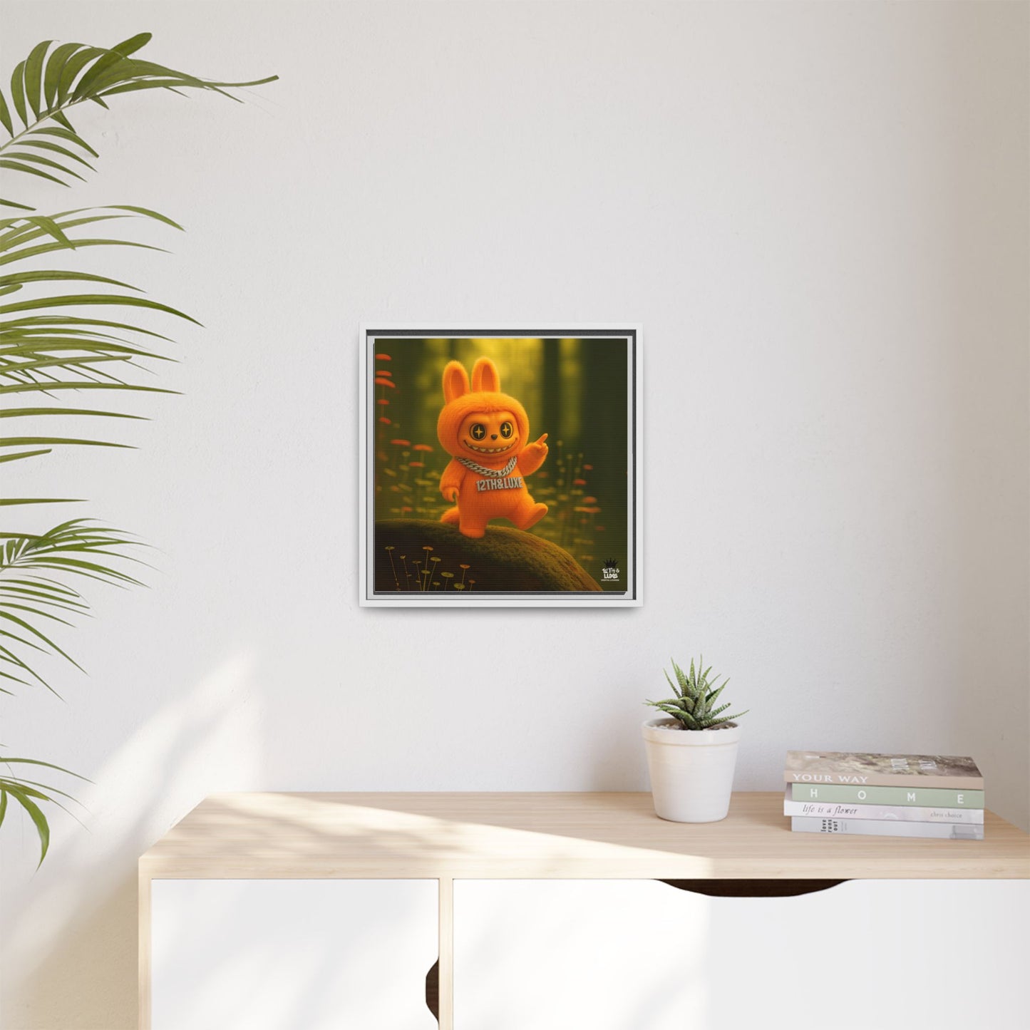 Plush Monster Orange - Canvas Art