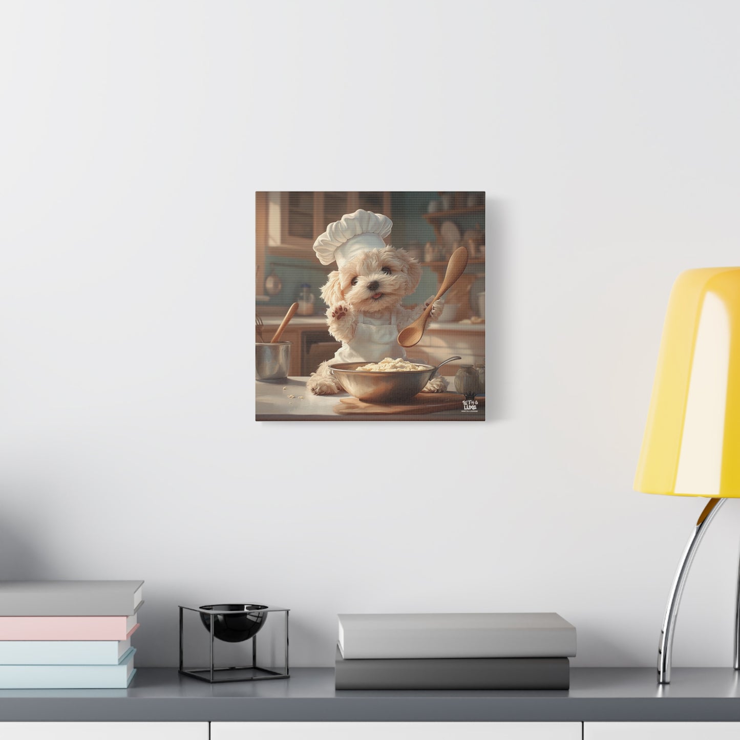 Maltipoo Puppy Chef Canvas Art