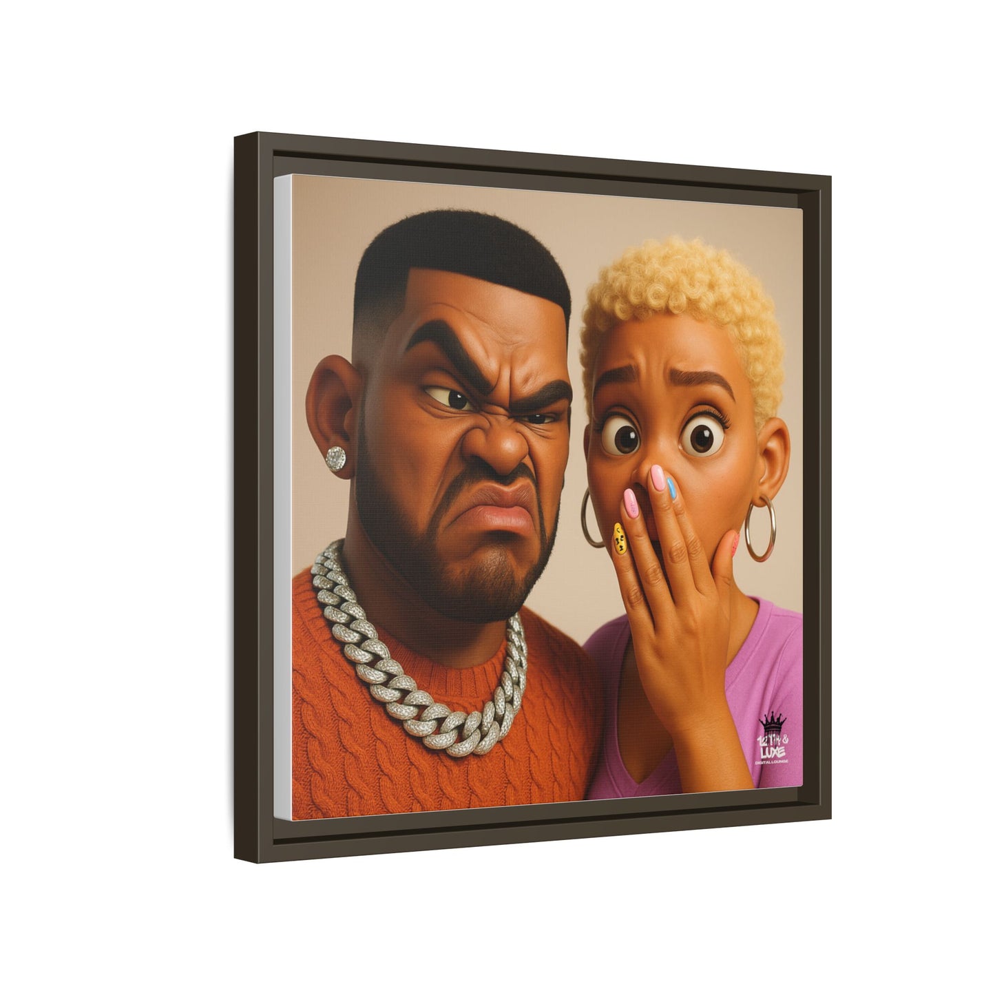 Funky Face Couple - Canvas Art