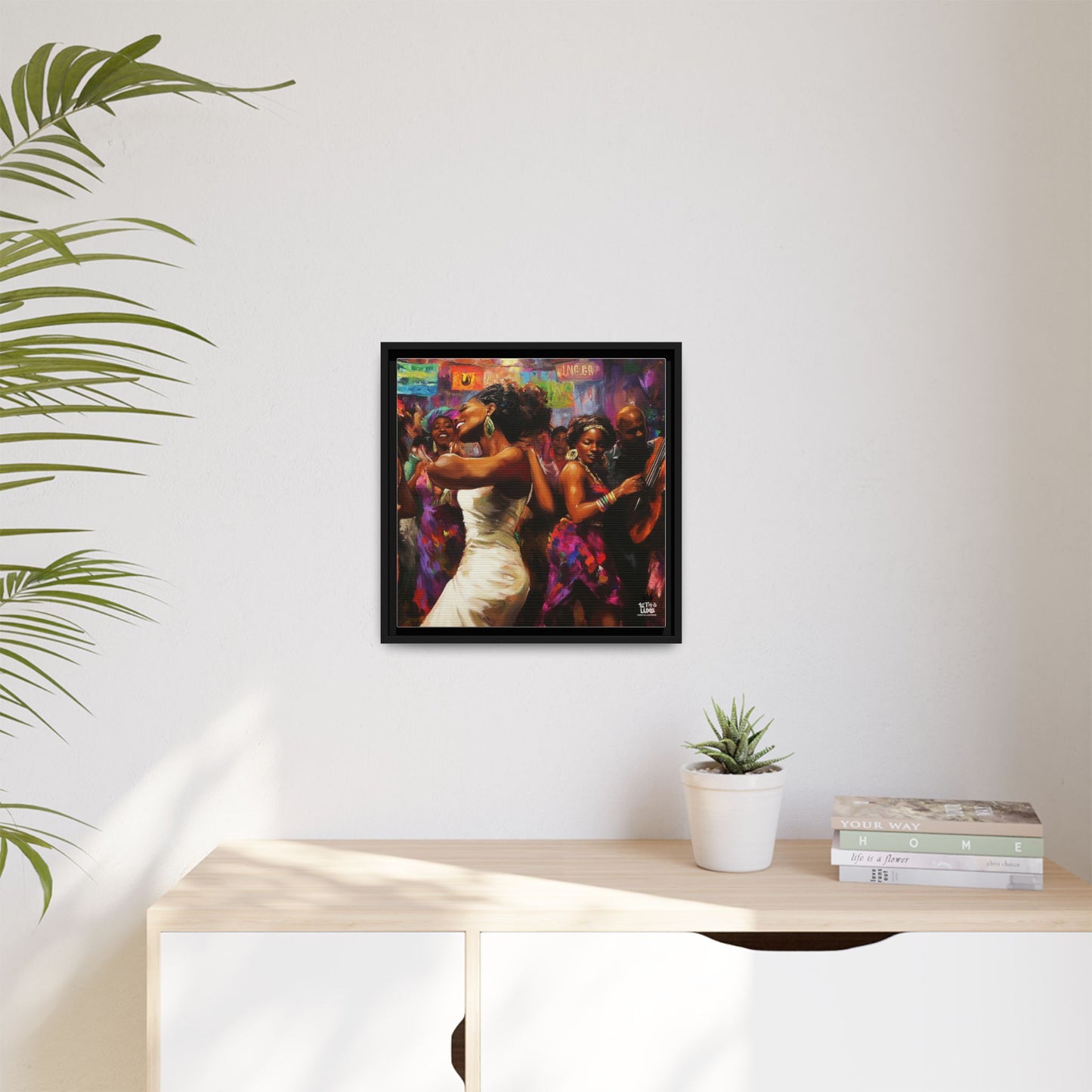Inspired by the iconic artist Ernie Barnes, "Let's Party" - Canvas Art