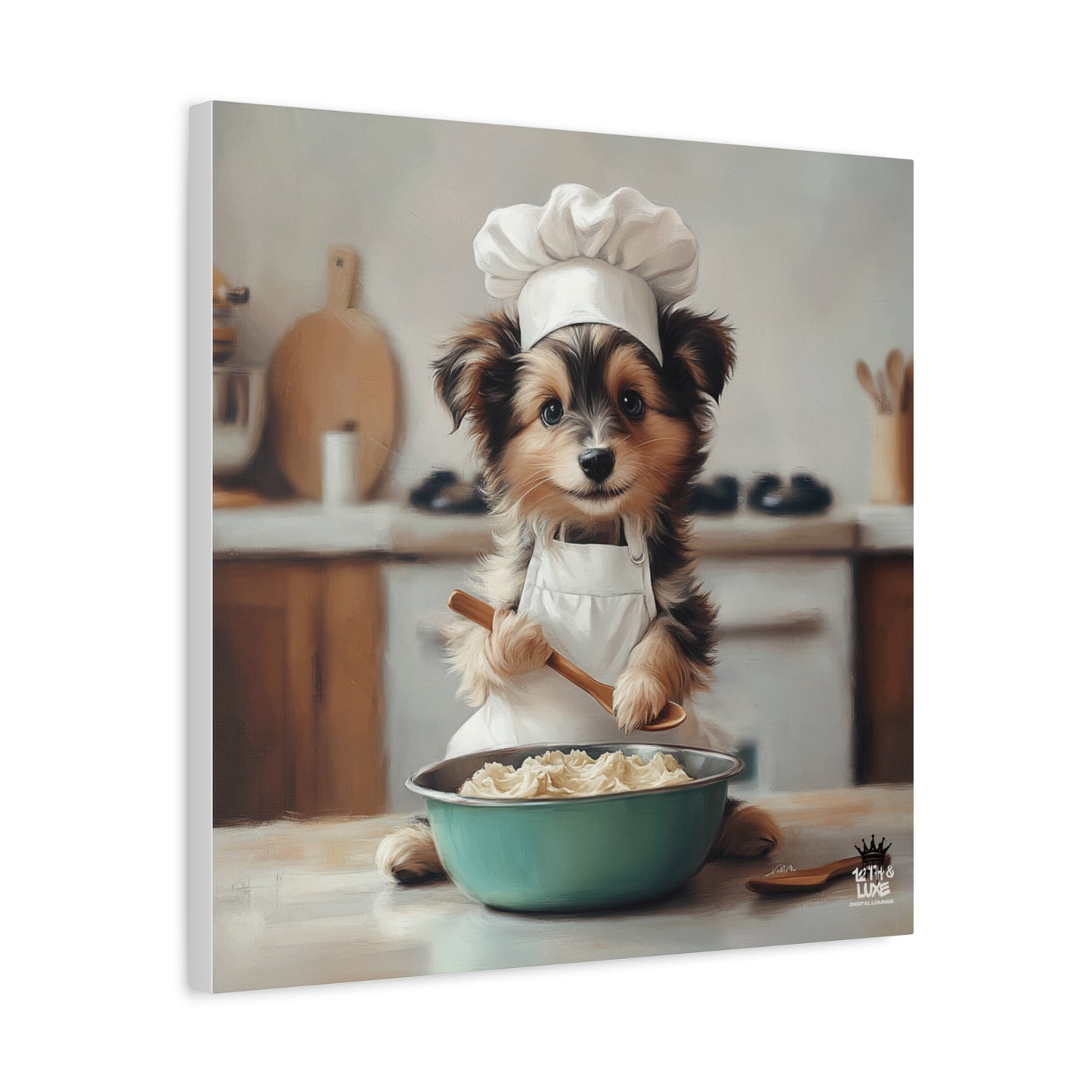 Sheltie Puppy Chef Canvas Art