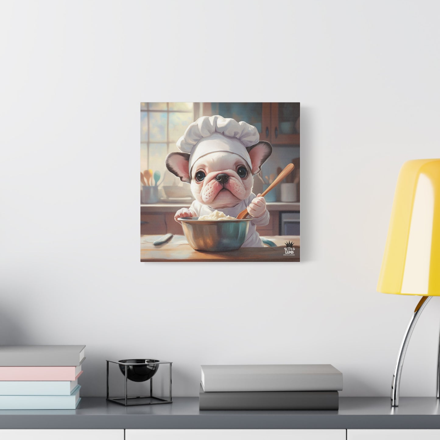 Bulldog Puppy Chef Canvas Art