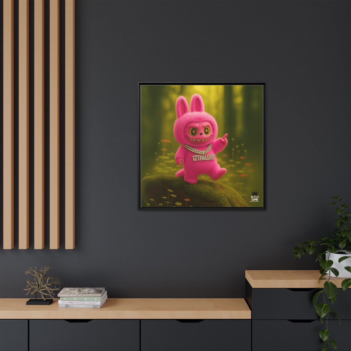 Plush Monster Pink- Canvas Art