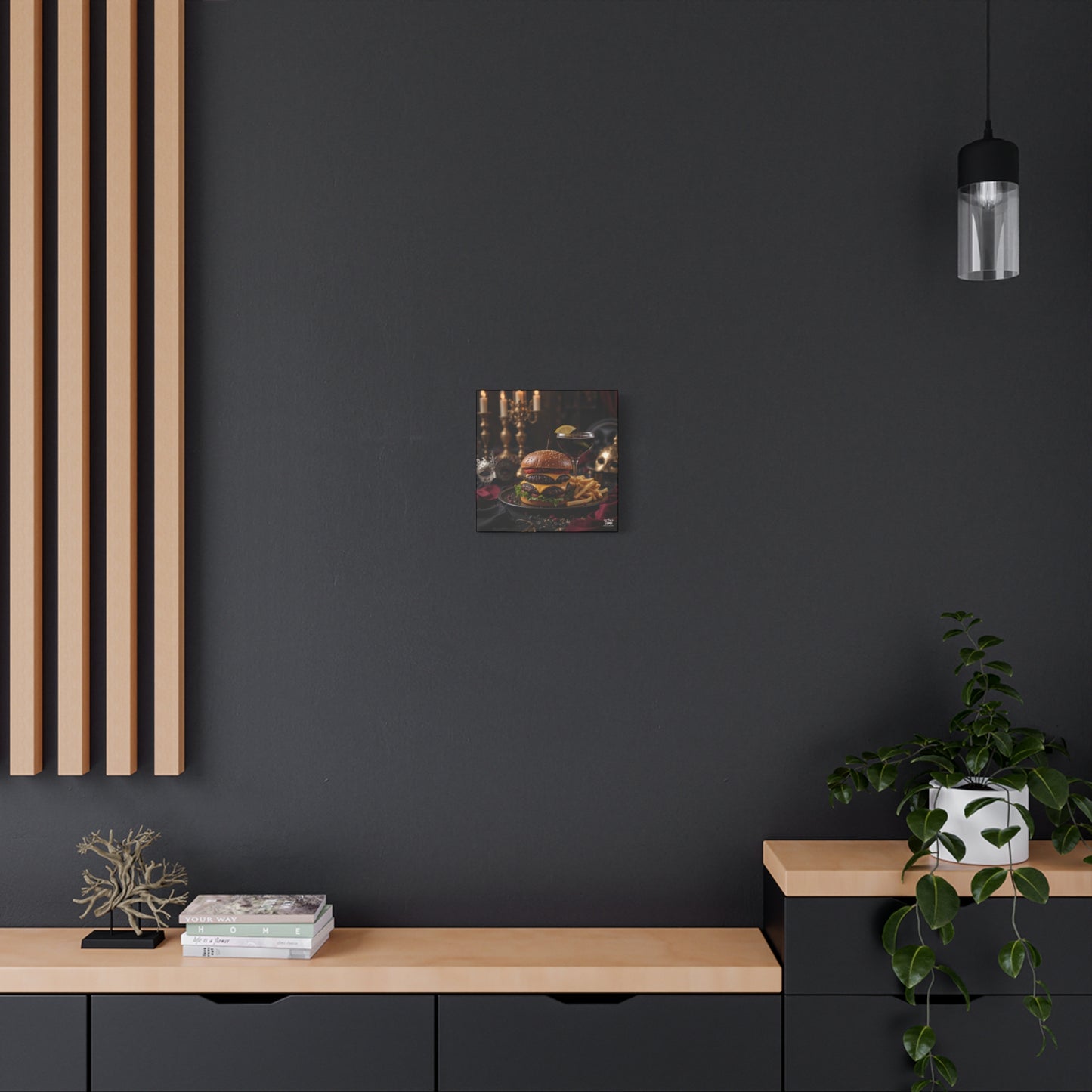 Cheese Burger with a side of French Fries, Matte Canvas, Stretched, 1.25"
