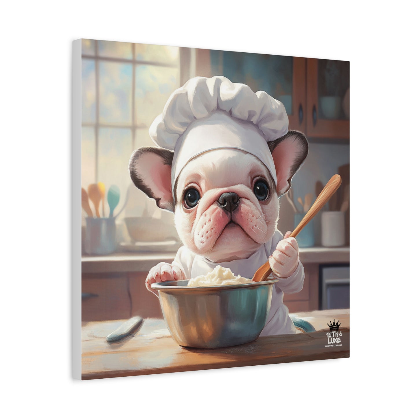 Bulldog Puppy Chef Canvas Art