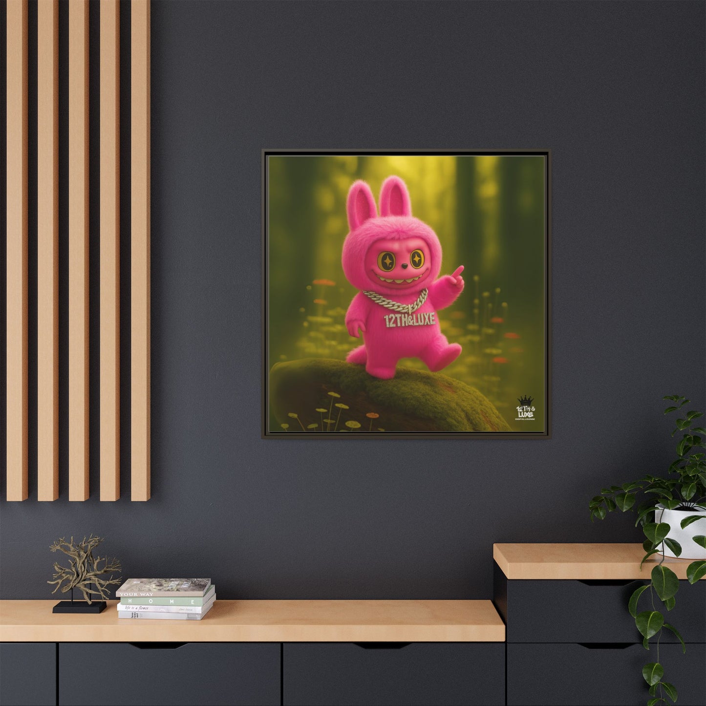 Plush Monster Pink- Canvas Art