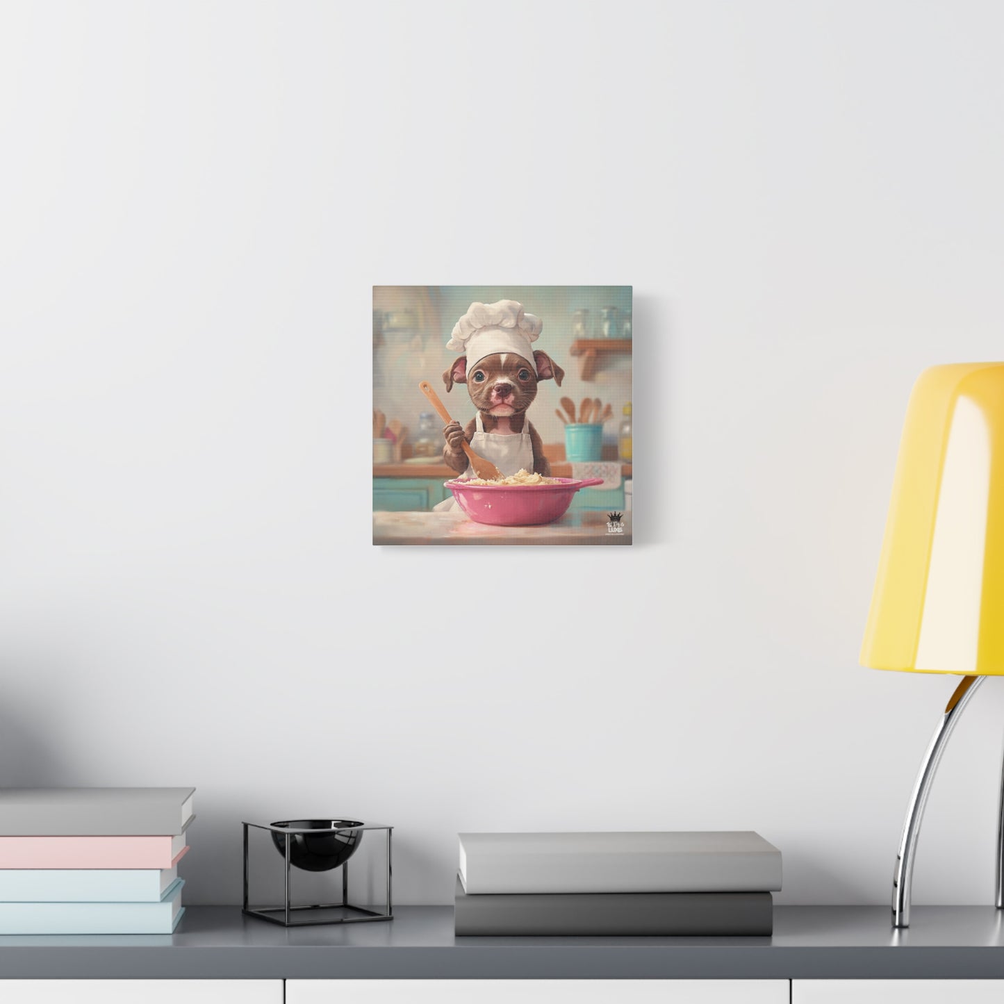 Pit Bull Terrier Puppy Chef Canvas Art