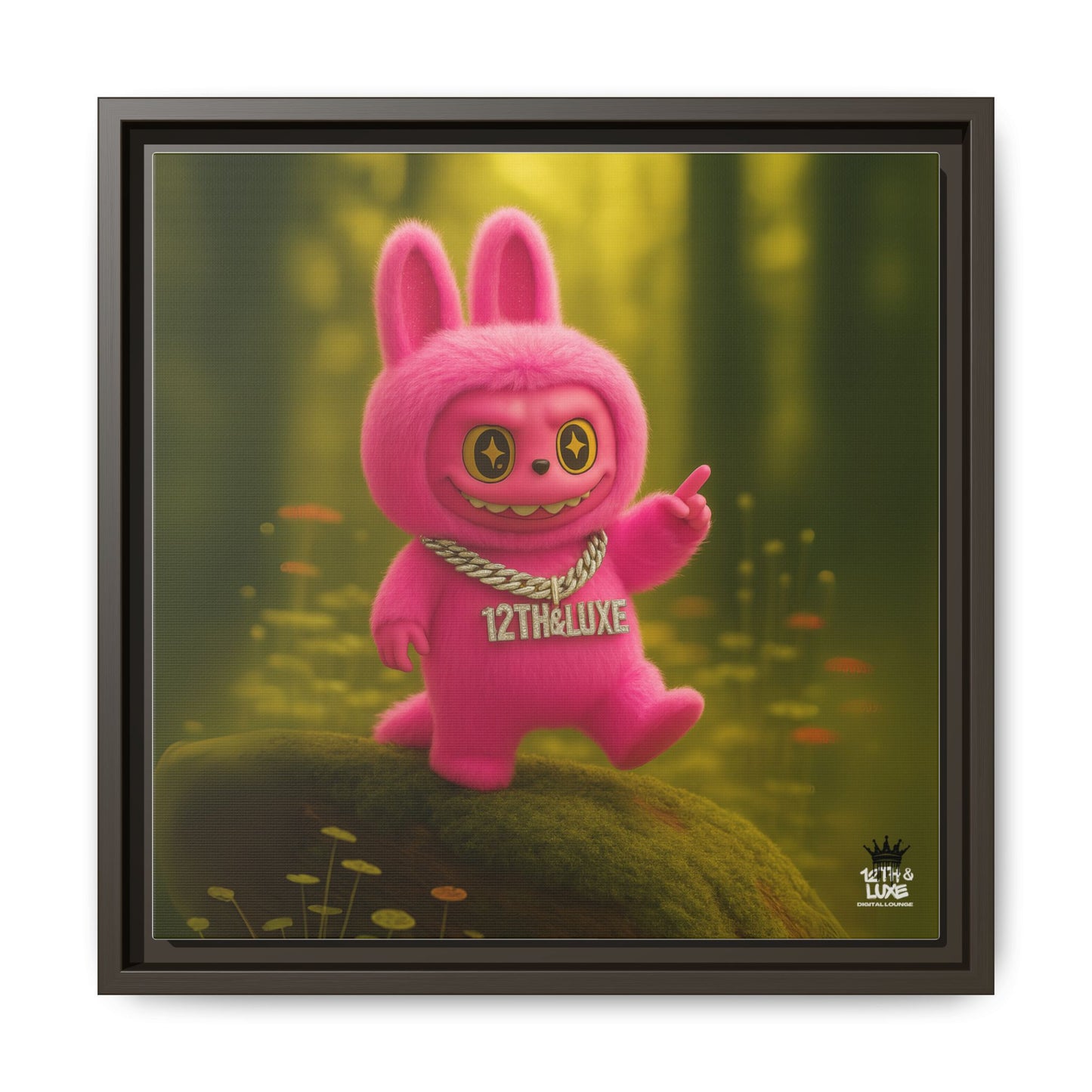 Plush Monster Pink- Canvas Art