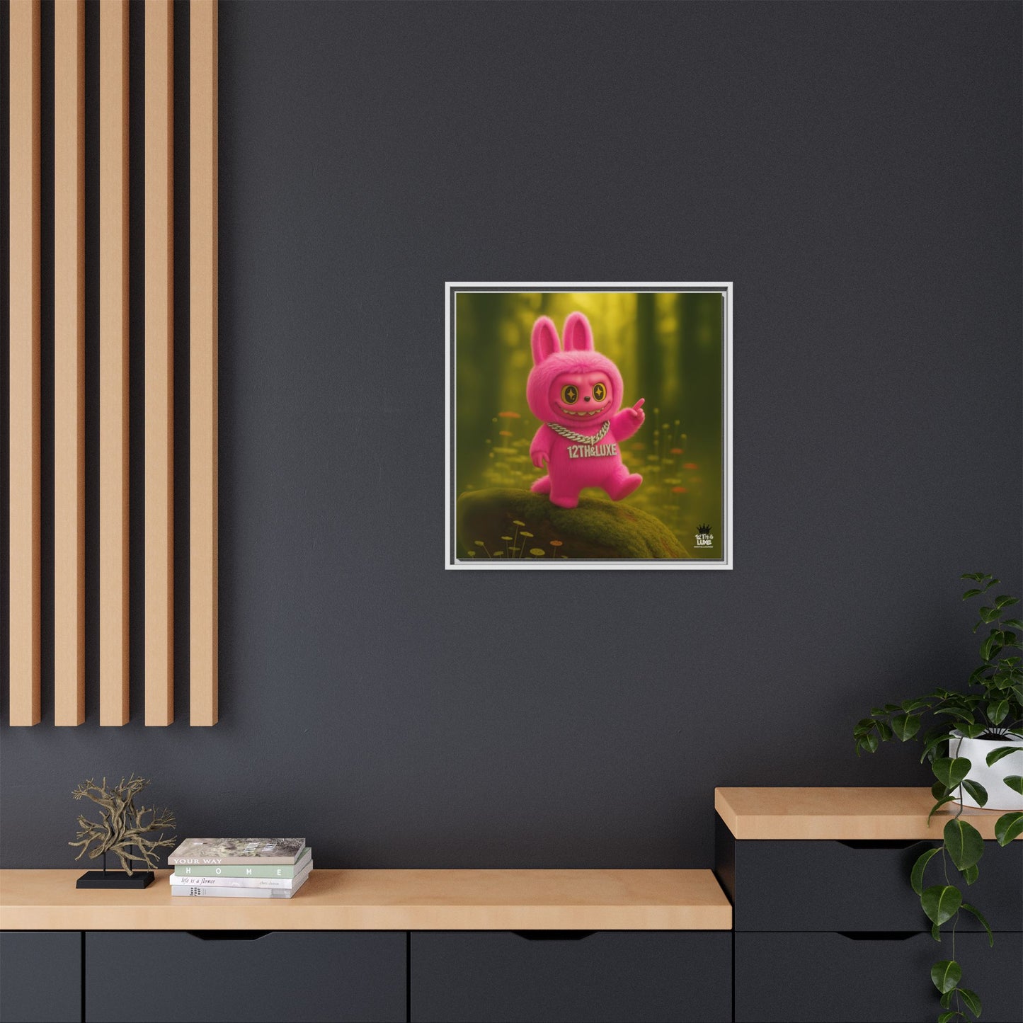 Plush Monster Pink- Canvas Art