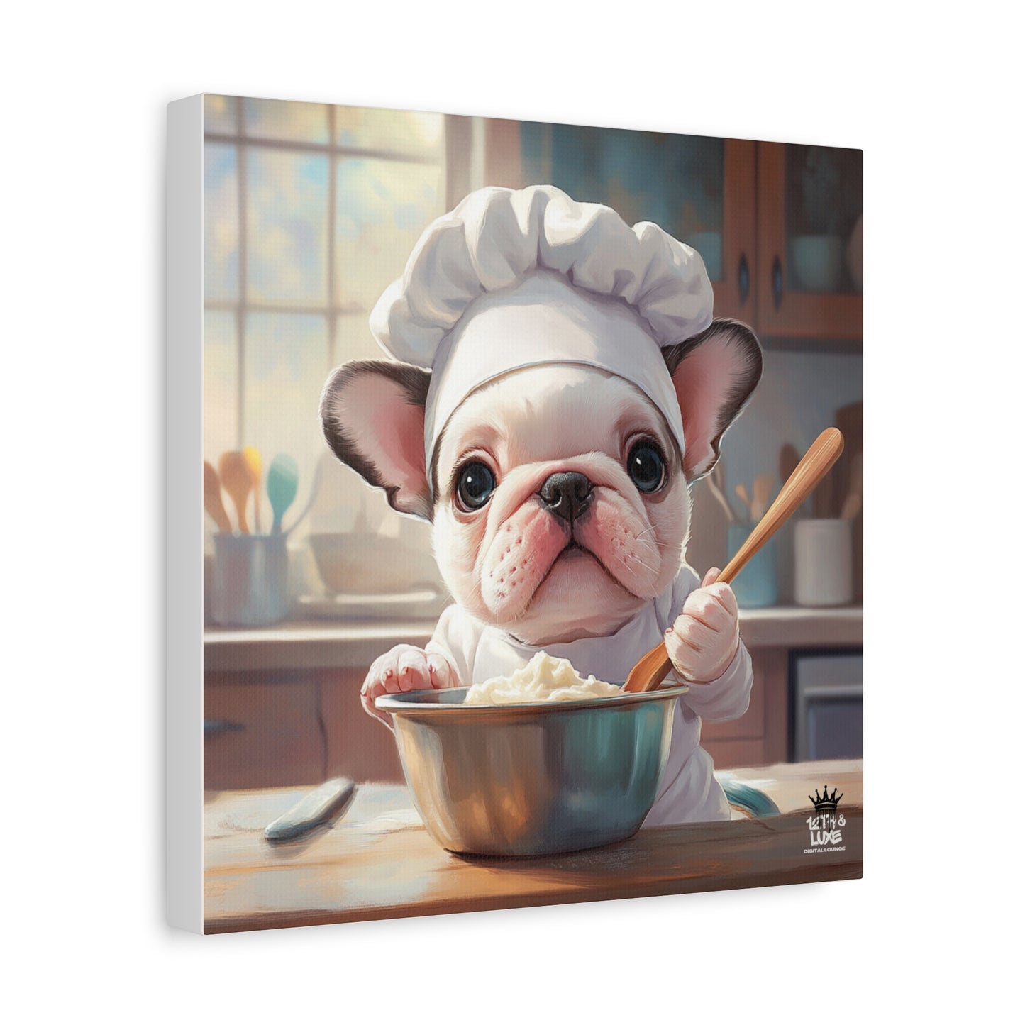 Bulldog Puppy Chef Canvas Art