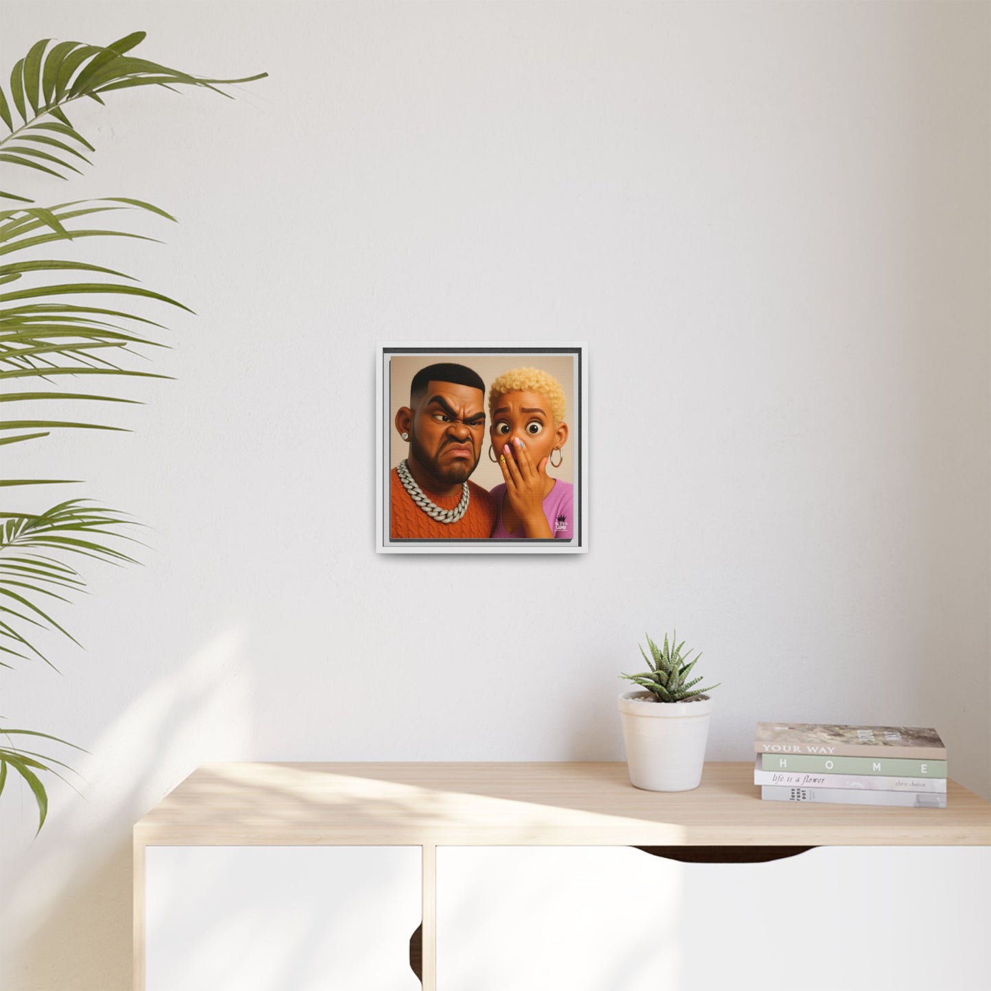 Funky Face Couple - Canvas Art