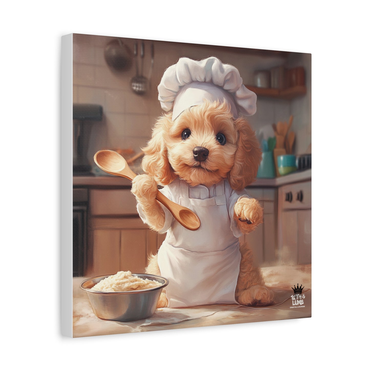 Goldendoodle Puppy Chef Canvas Art