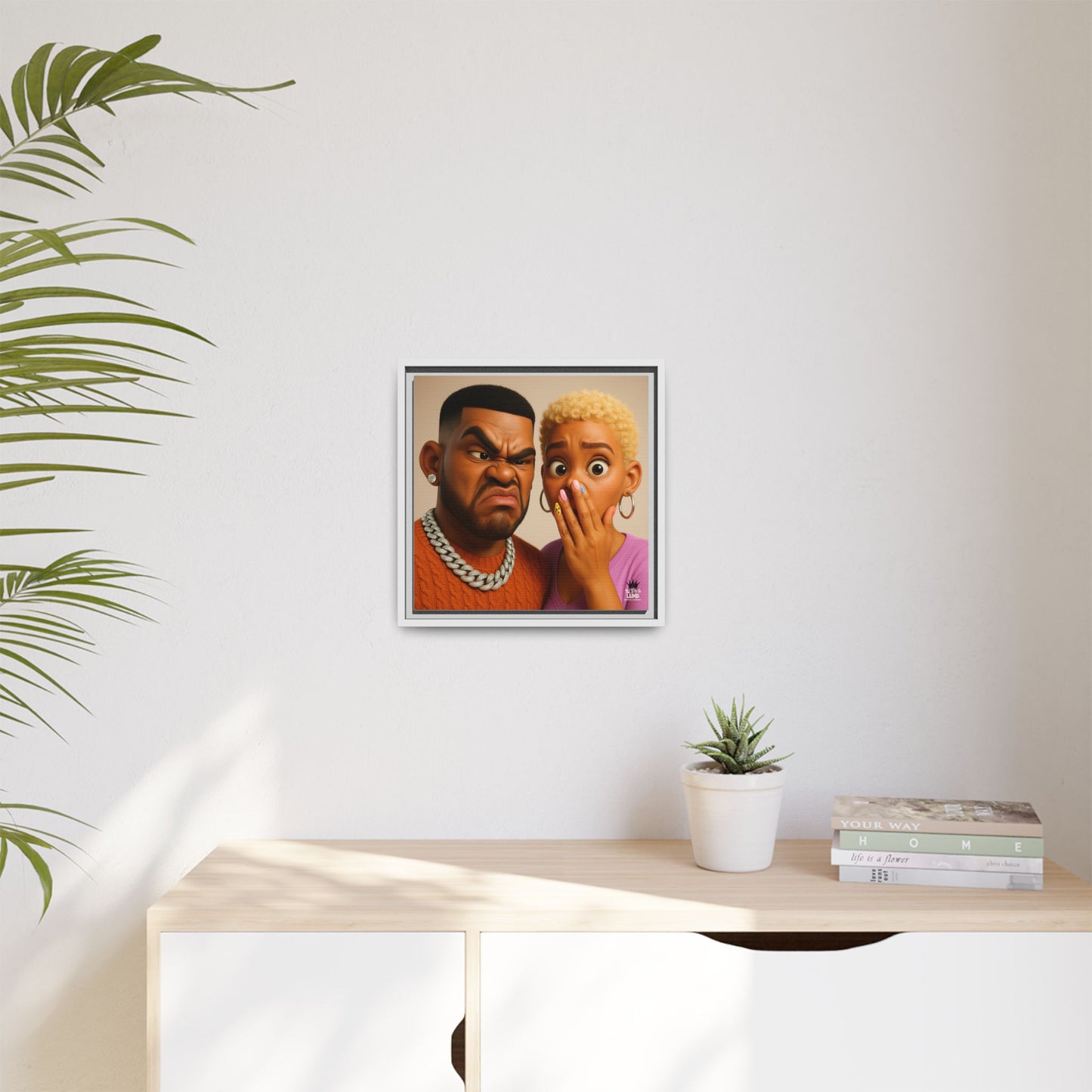 Funky Face Couple - Canvas Art