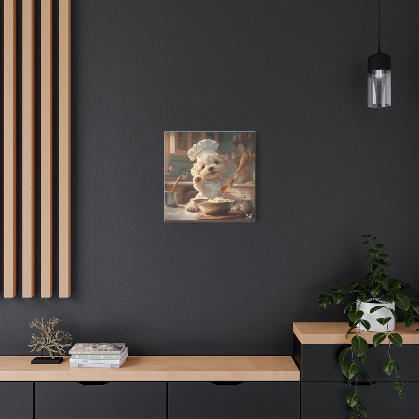 Maltipoo Puppy Chef Canvas Art