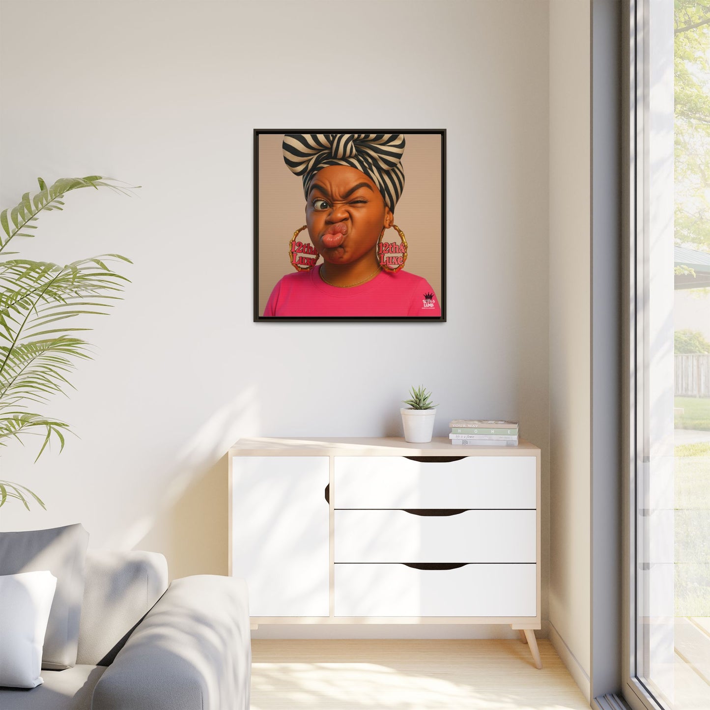 Funky Face Pink - Canvas Art