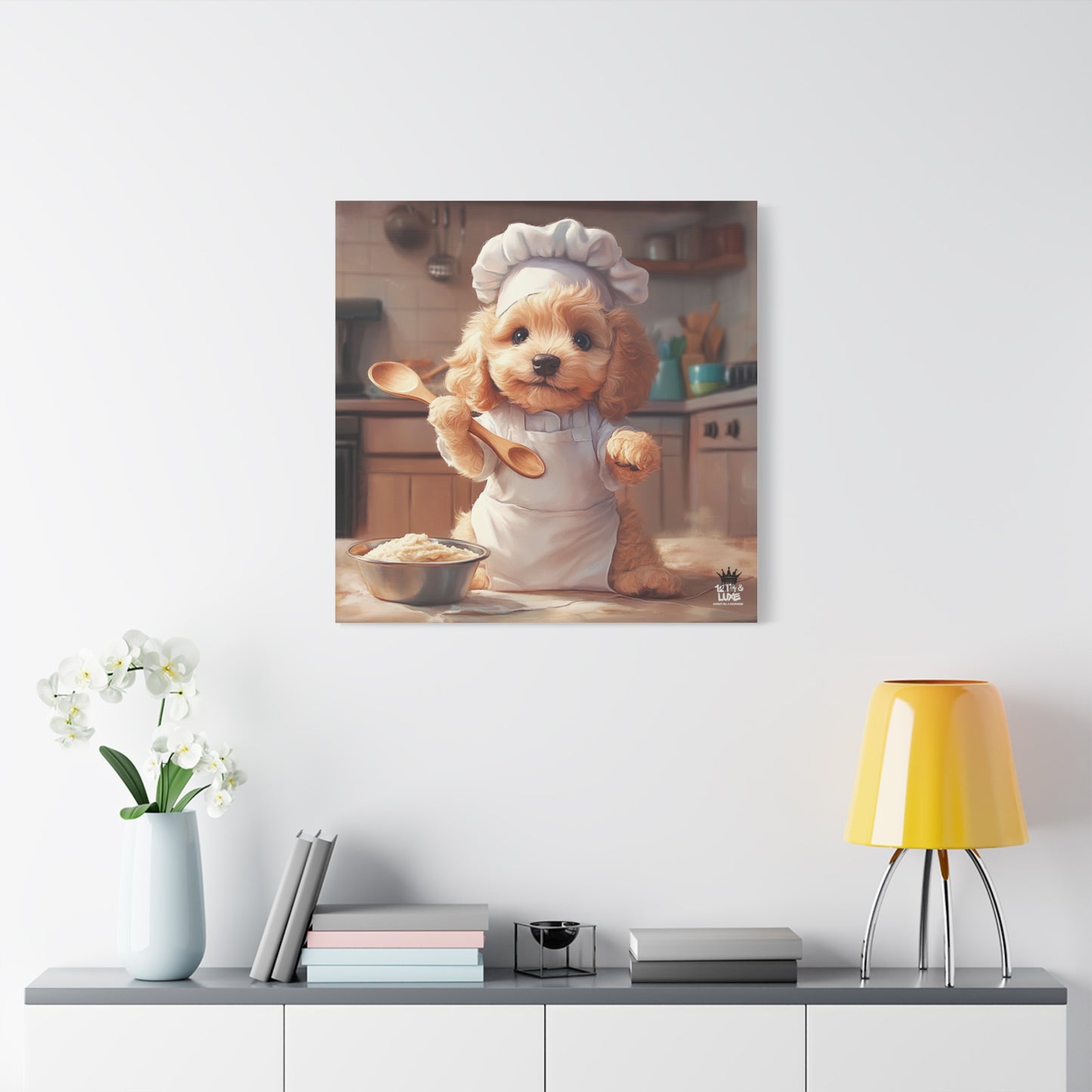 Goldendoodle Puppy Chef Canvas Art