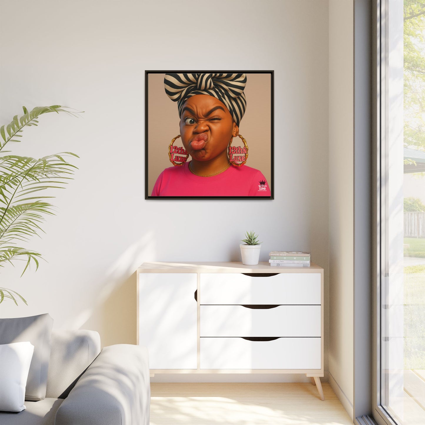 Funky Face Pink - Canvas Art