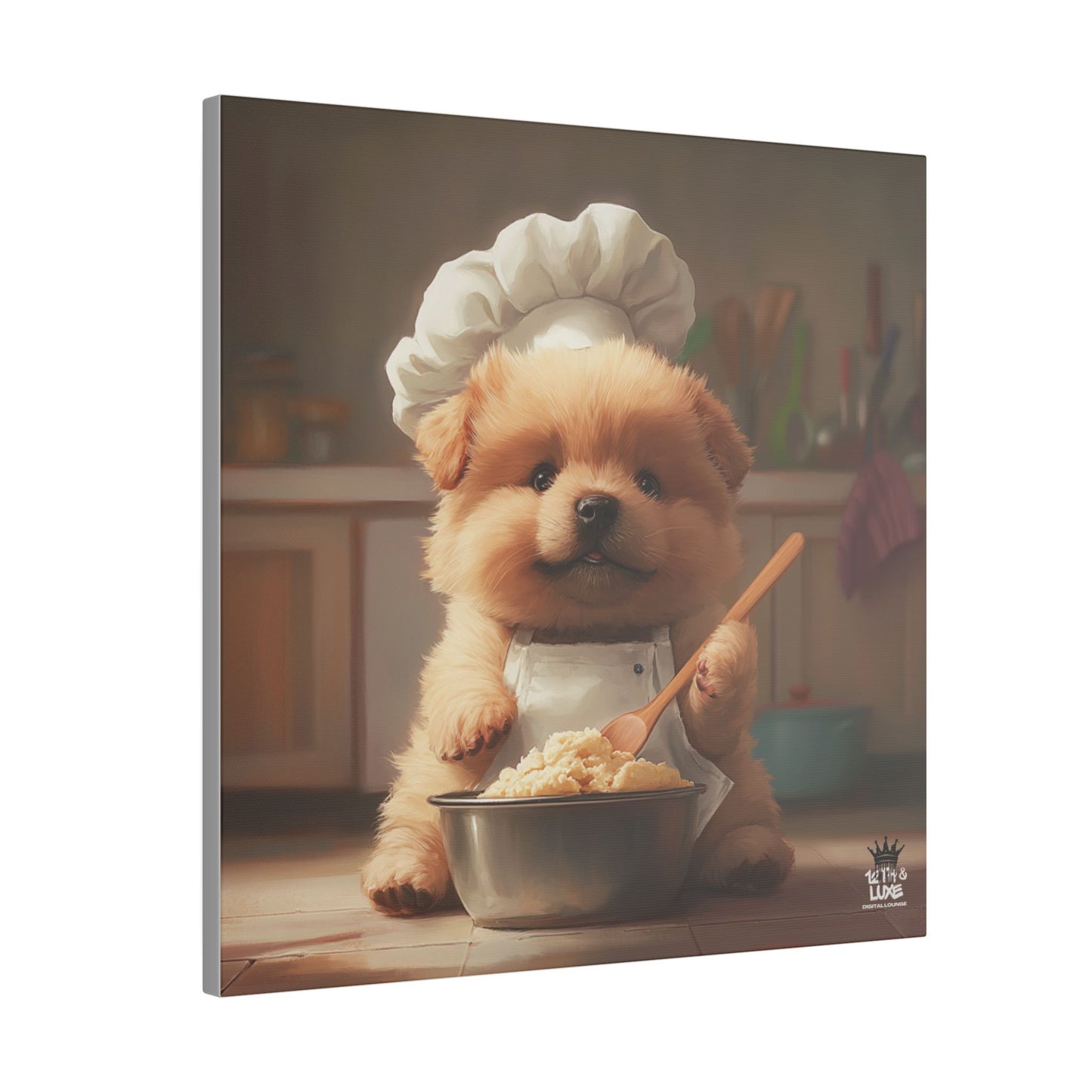 Chow Puppy Chef Canvas Art