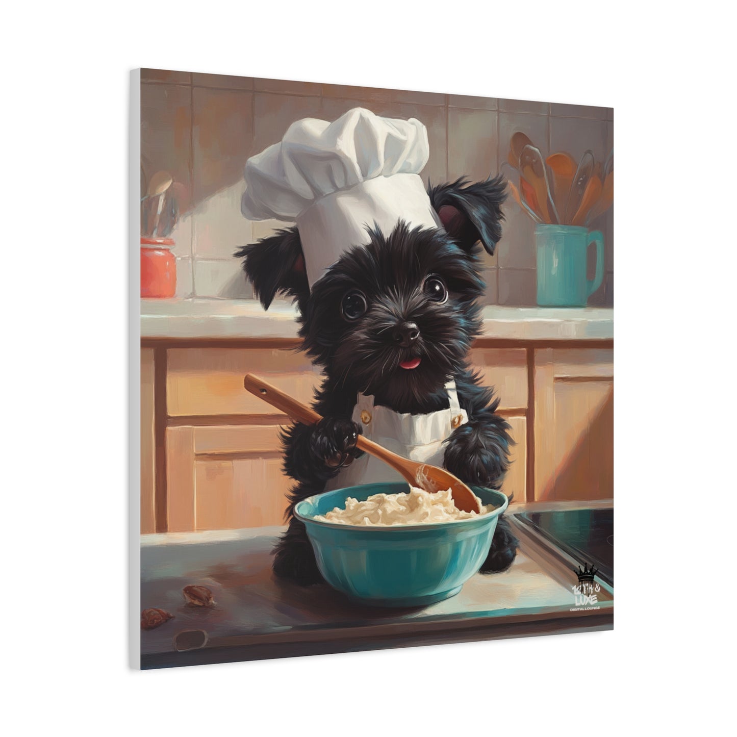 Russian Terrier Puppy Chef Canvas Art