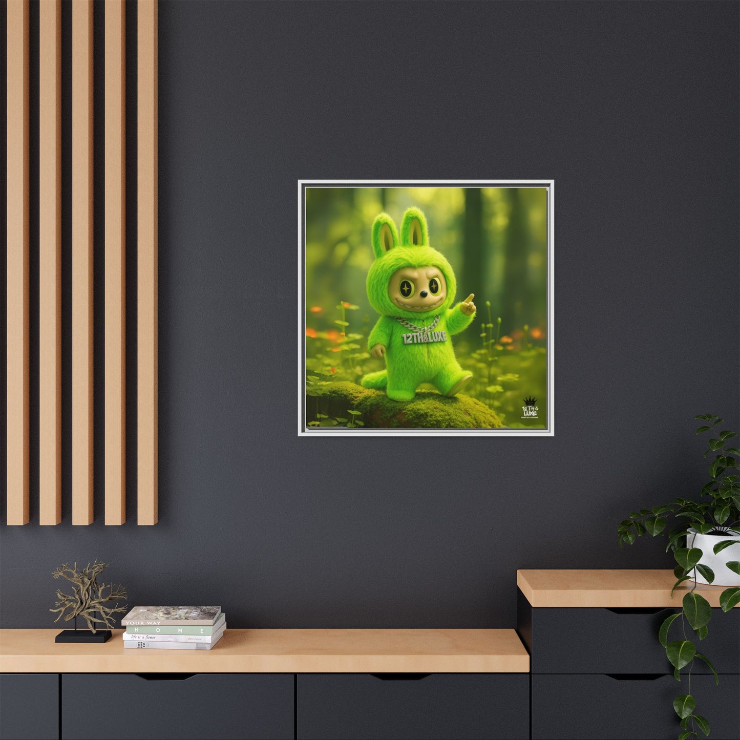 Plush Monster Green - Canvas Art