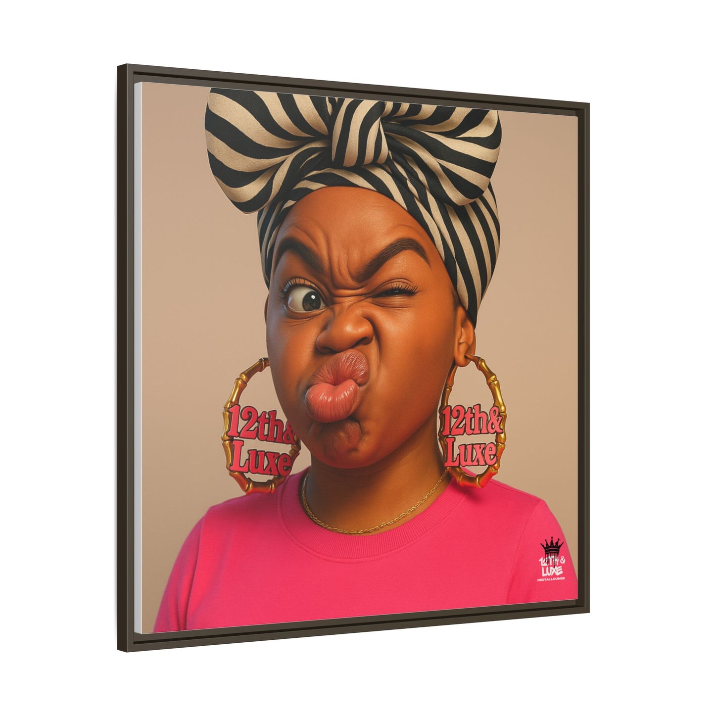 Funky Face Pink - Canvas Art