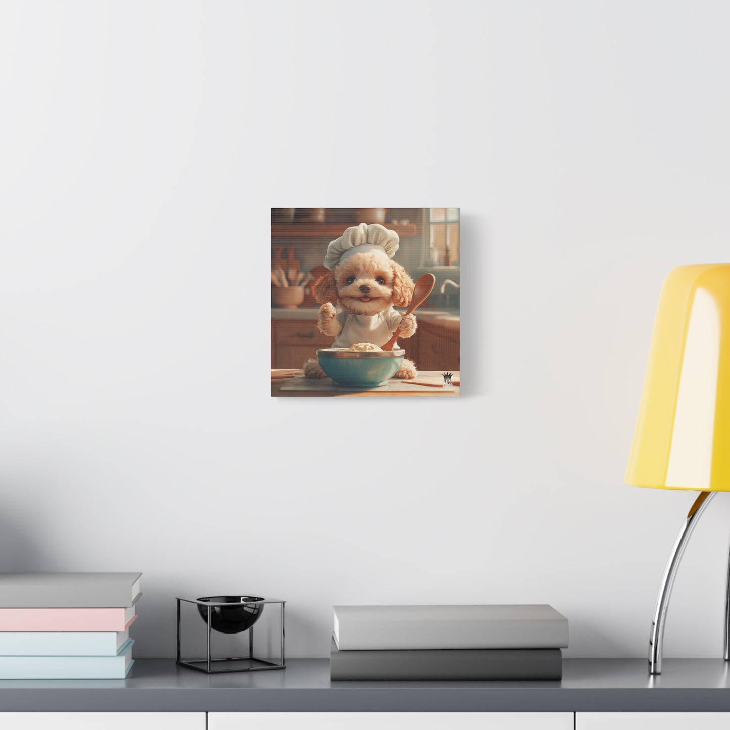 Poodle Puppy Chef Canvas Art