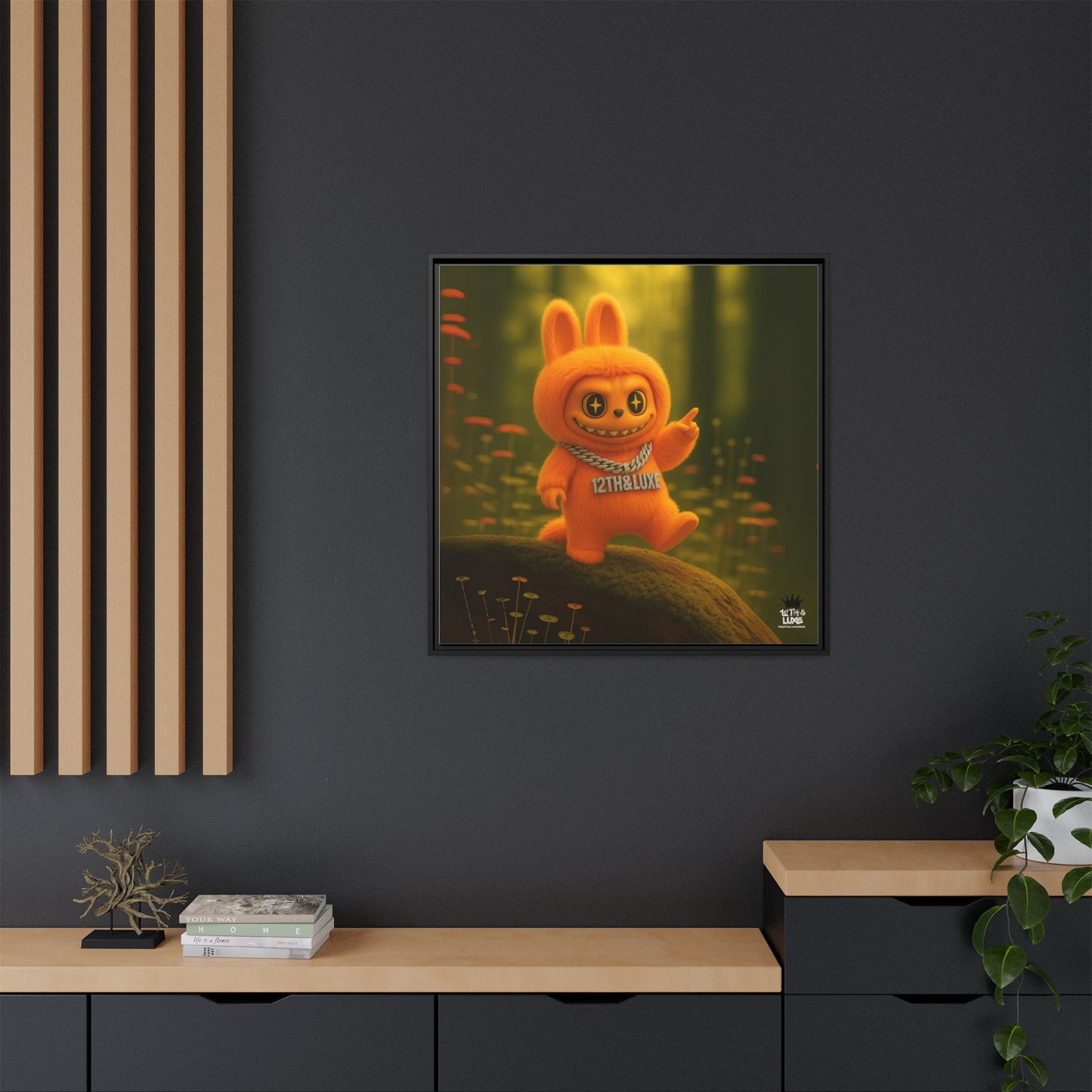 Plush Monster Orange - Canvas Art