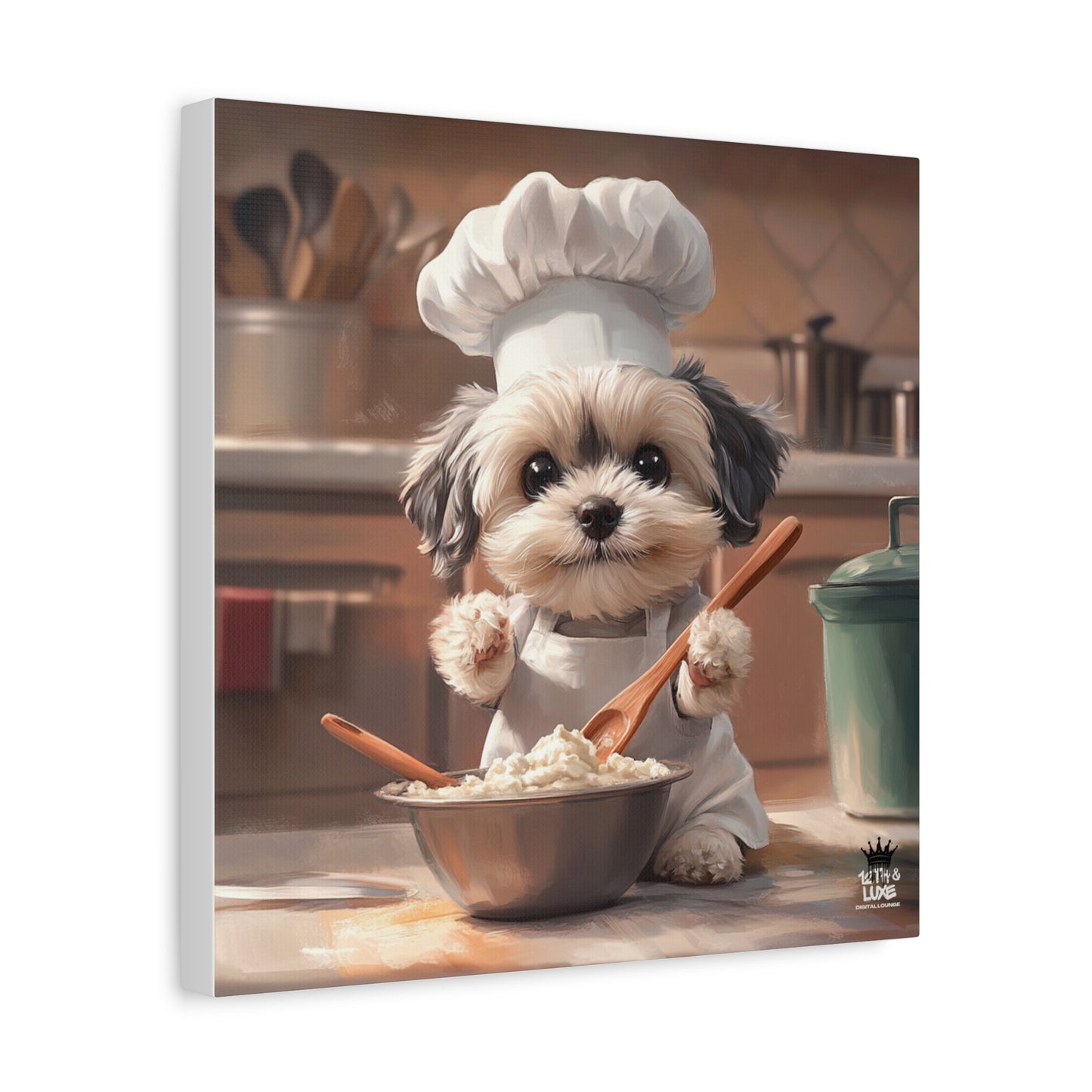 Shih Tzu Puppy Chef Canvas Art