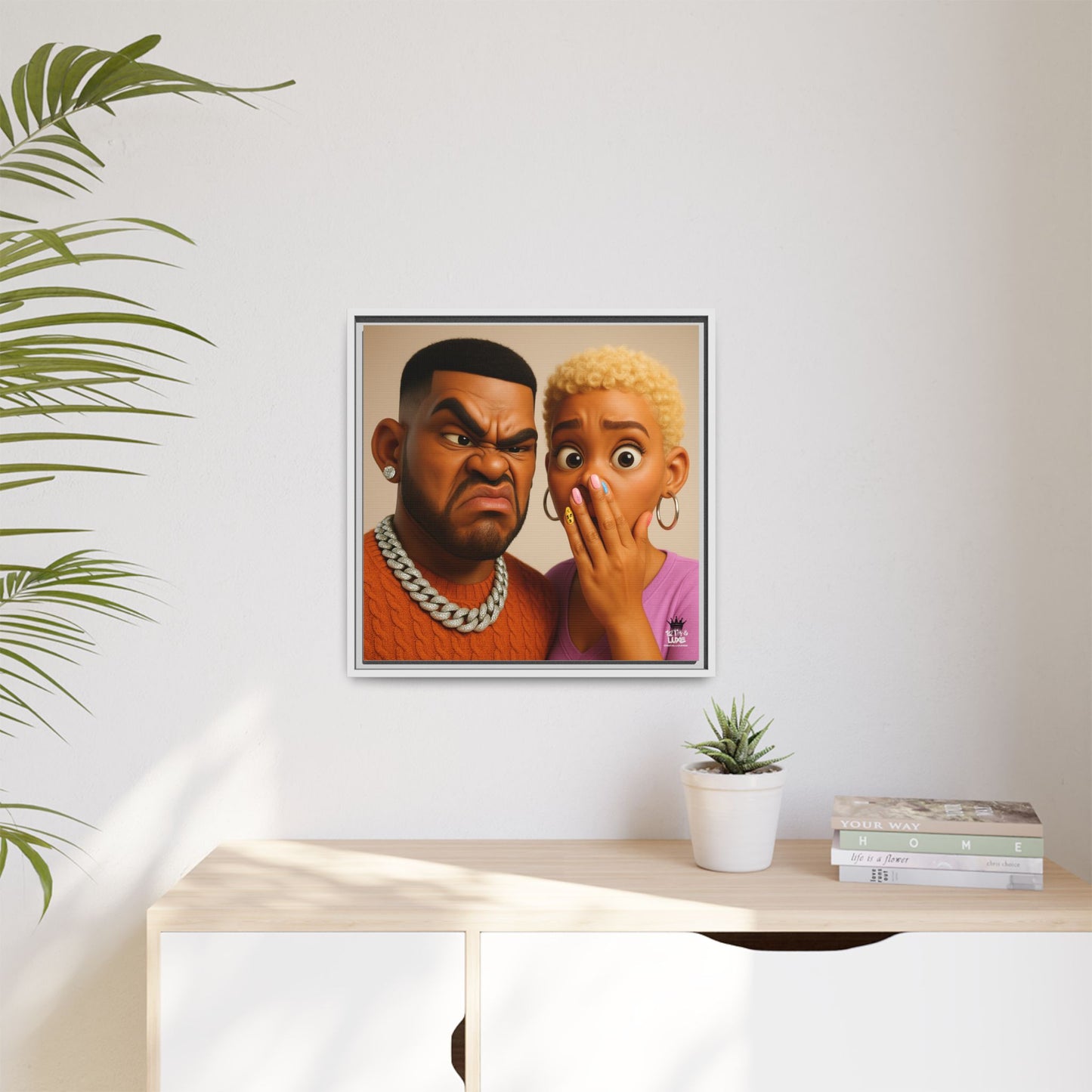 Funky Face Couple - Canvas Art