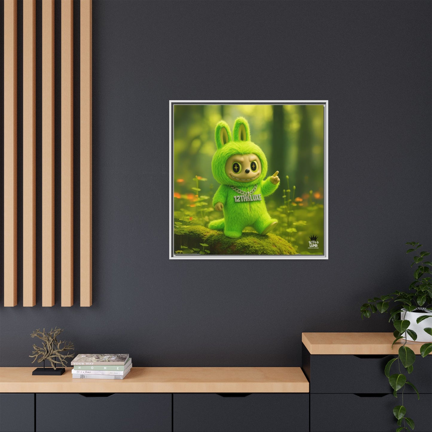 Plush Monster Green - Canvas Art