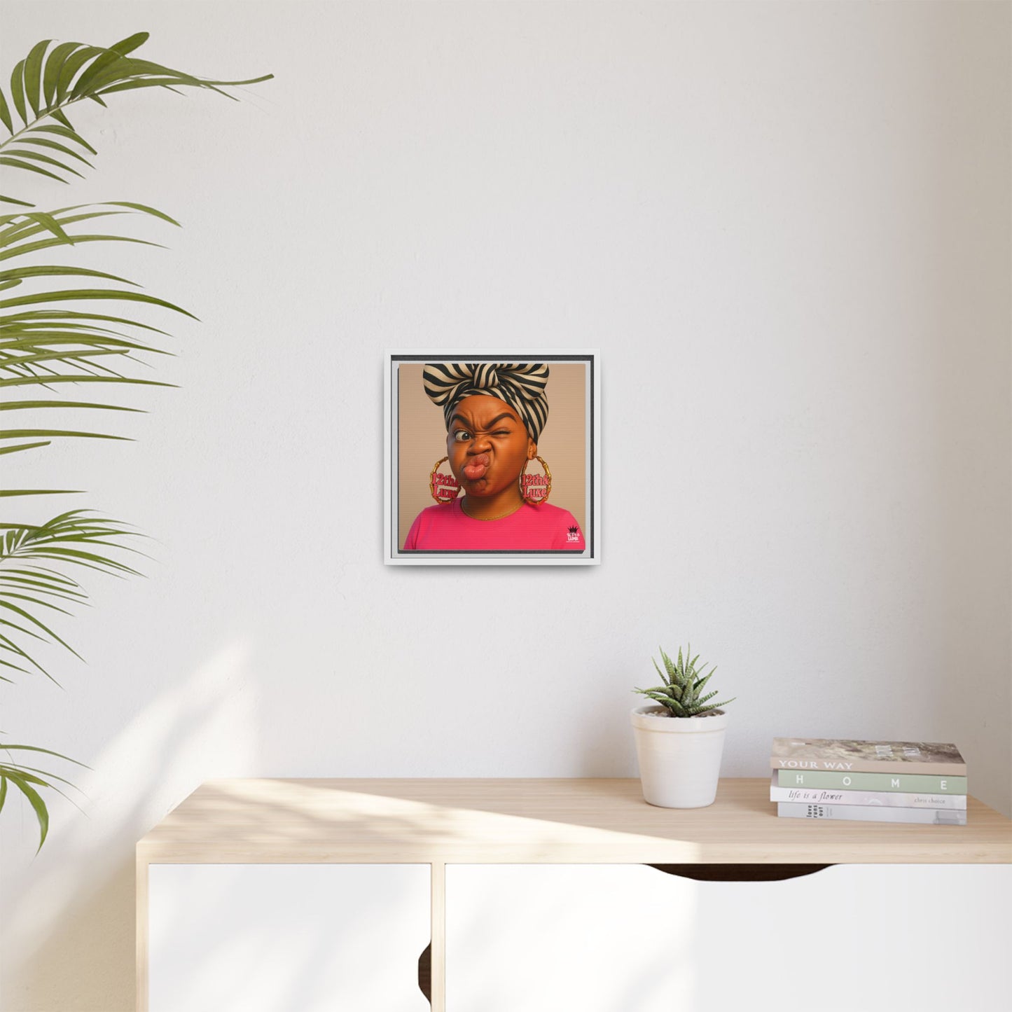 Funky Face Pink - Canvas Art