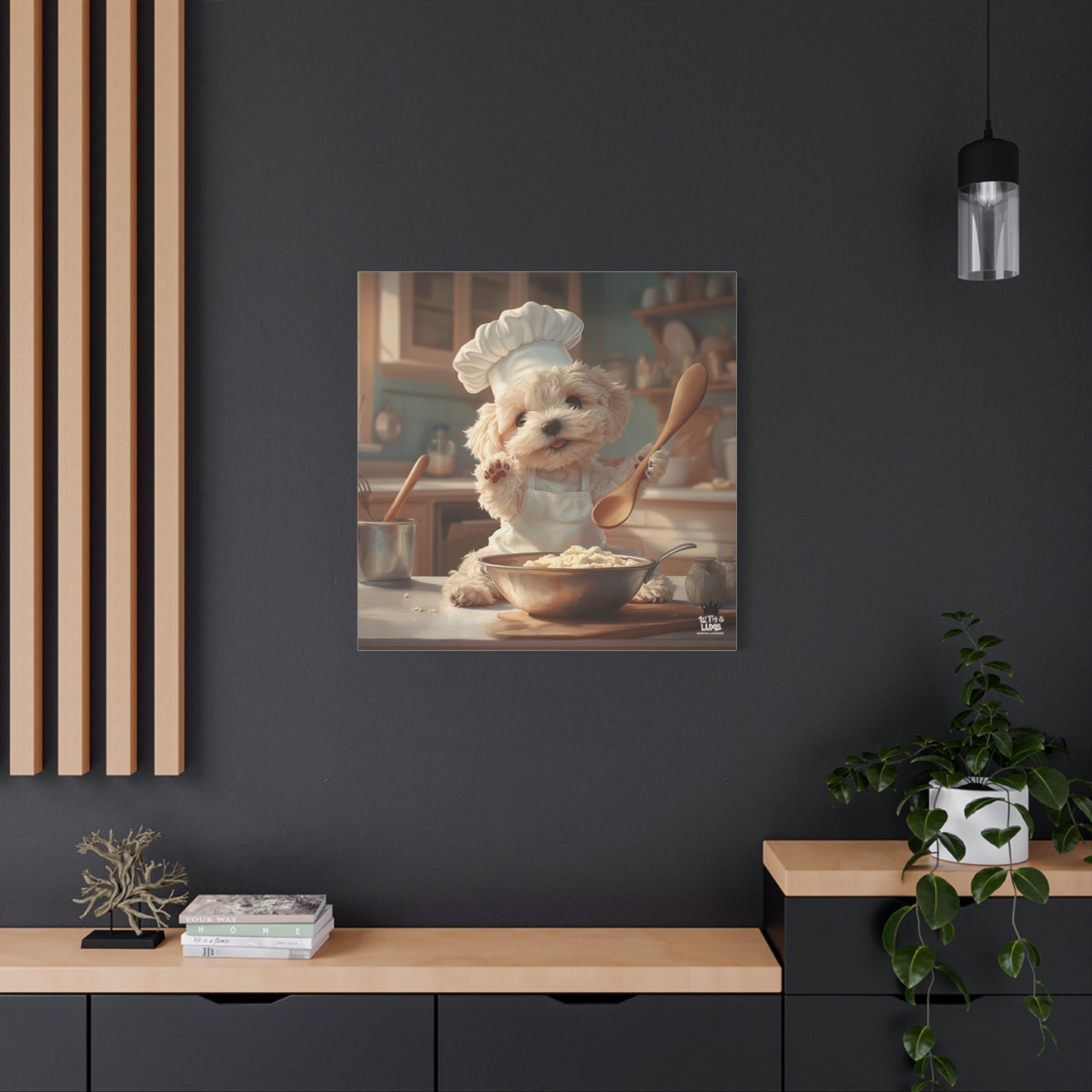Maltipoo Puppy Chef Canvas Art