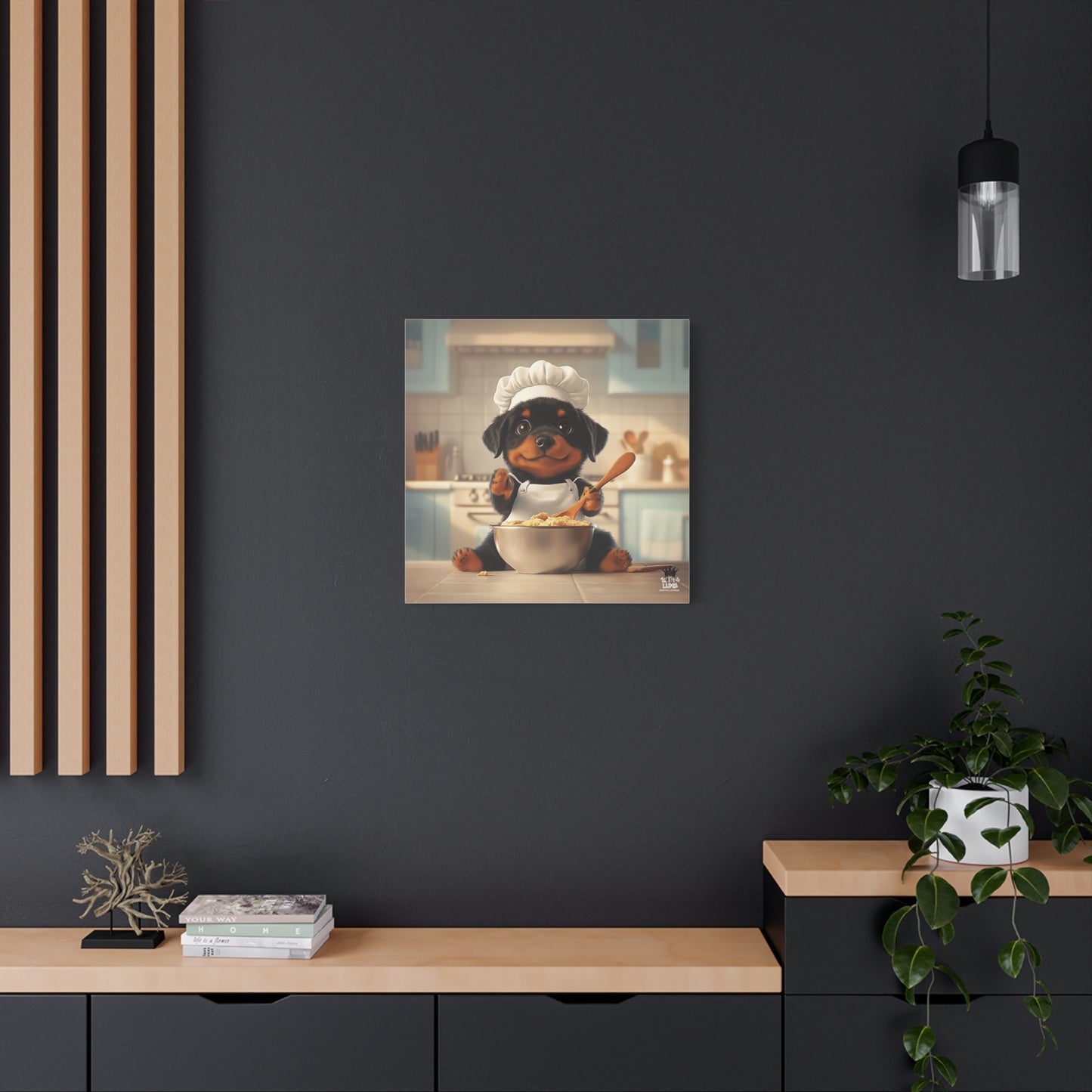 Rottweiler Puppy Chef Canvas Art