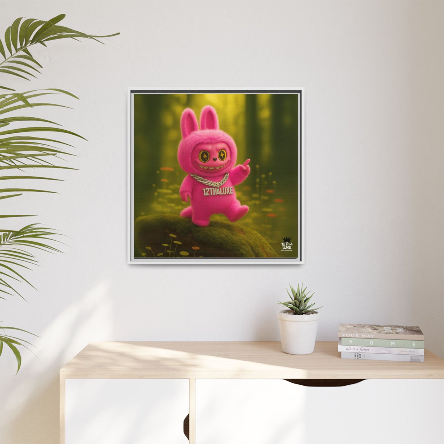 Plush Monster Pink- Canvas Art