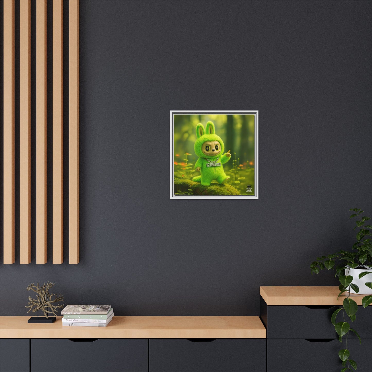 Plush Monster Green - Canvas Art