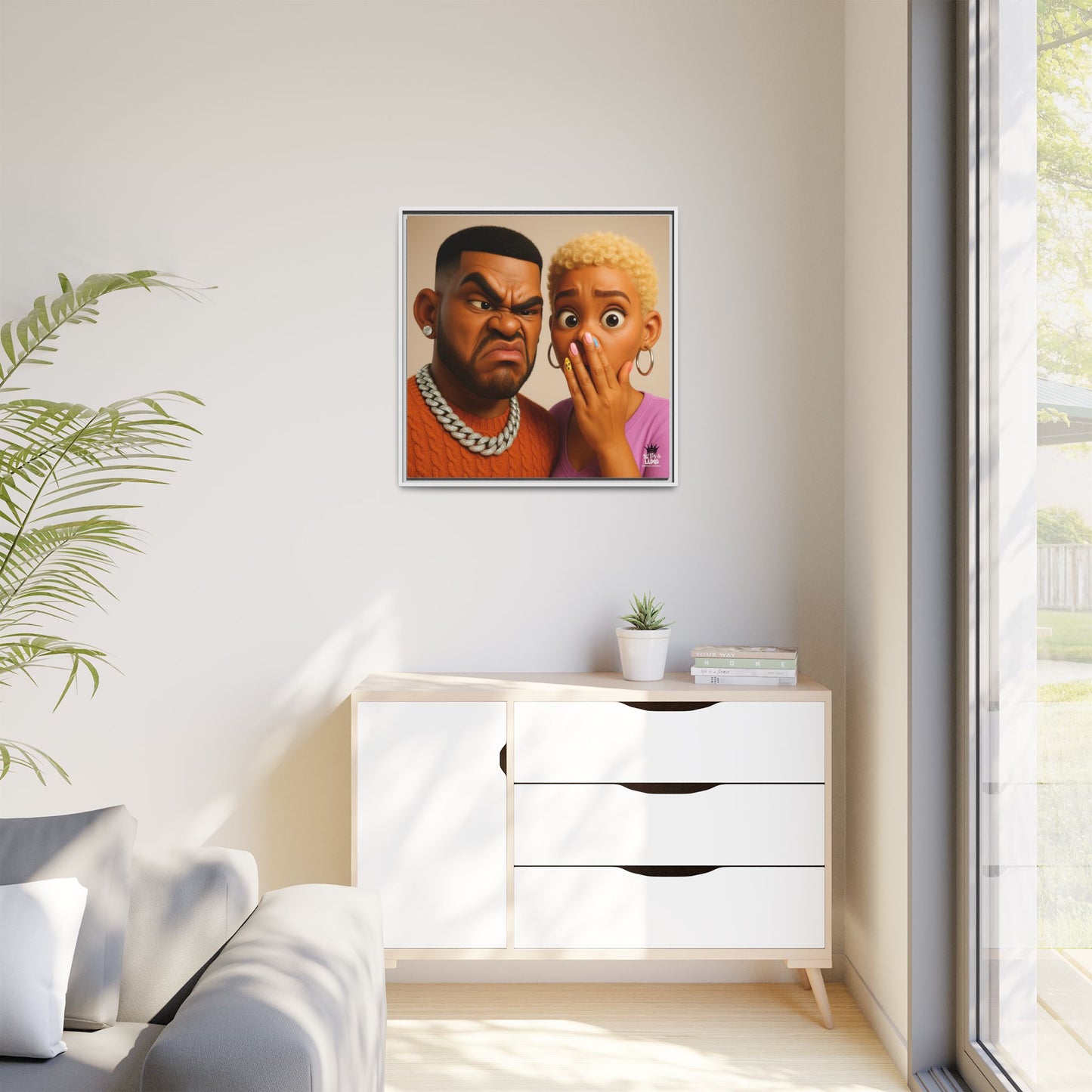 Funky Face Couple - Canvas Art