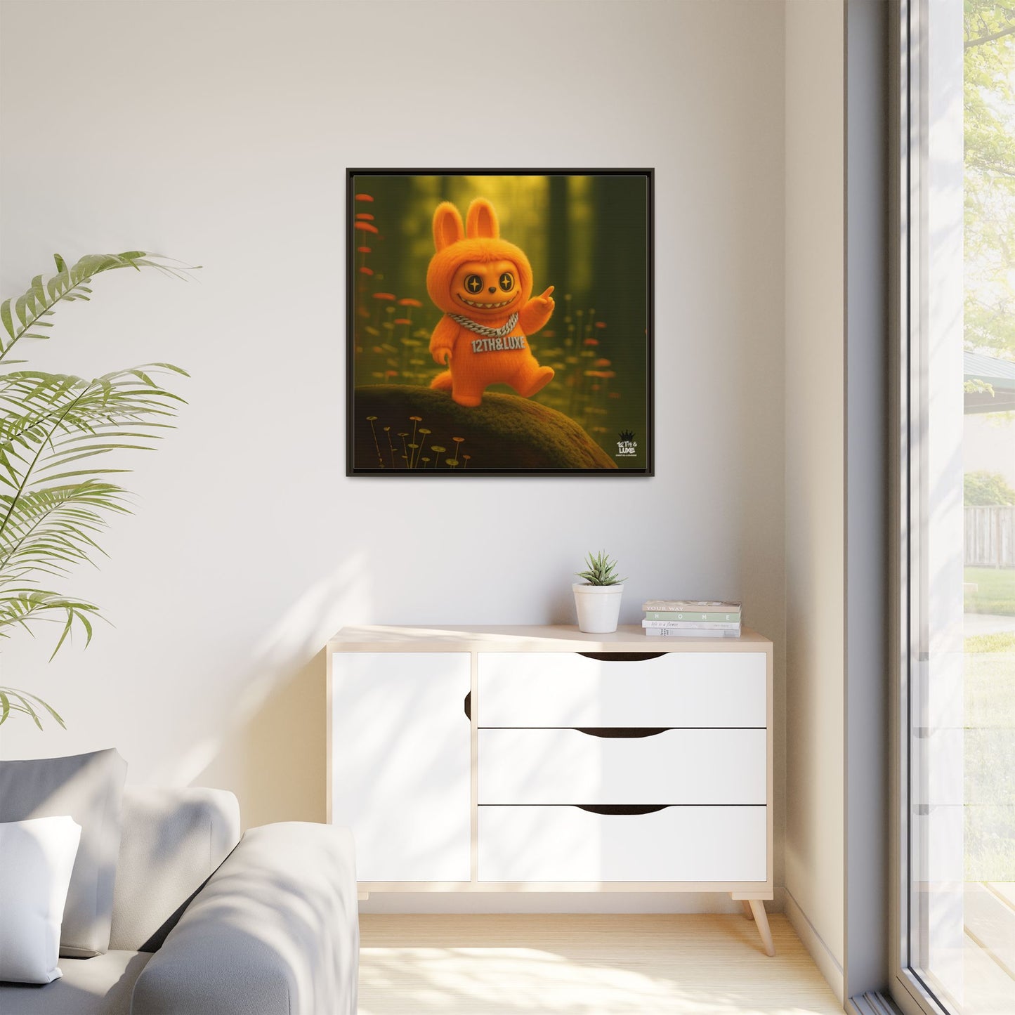 Plush Monster Orange - Canvas Art