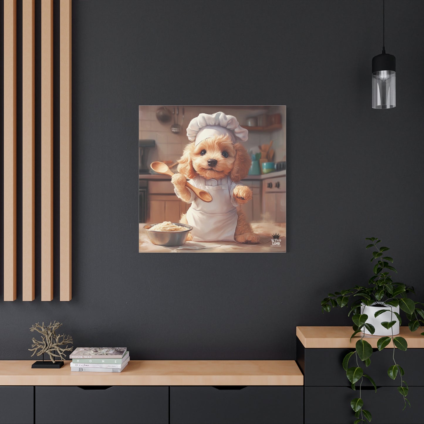 Goldendoodle Puppy Chef Canvas Art