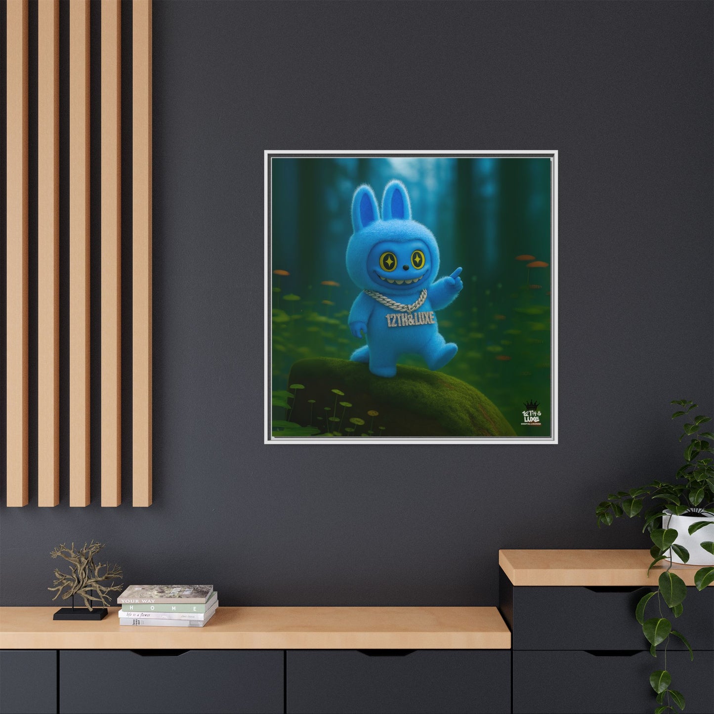 Plush Monster Blue - Canvas Art