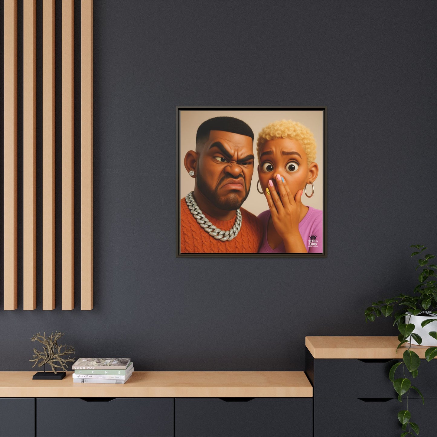 Funky Face Couple - Canvas Art