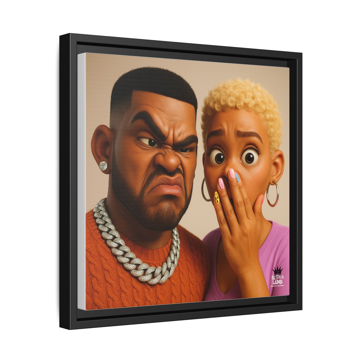 Funky Face Couple - Canvas Art