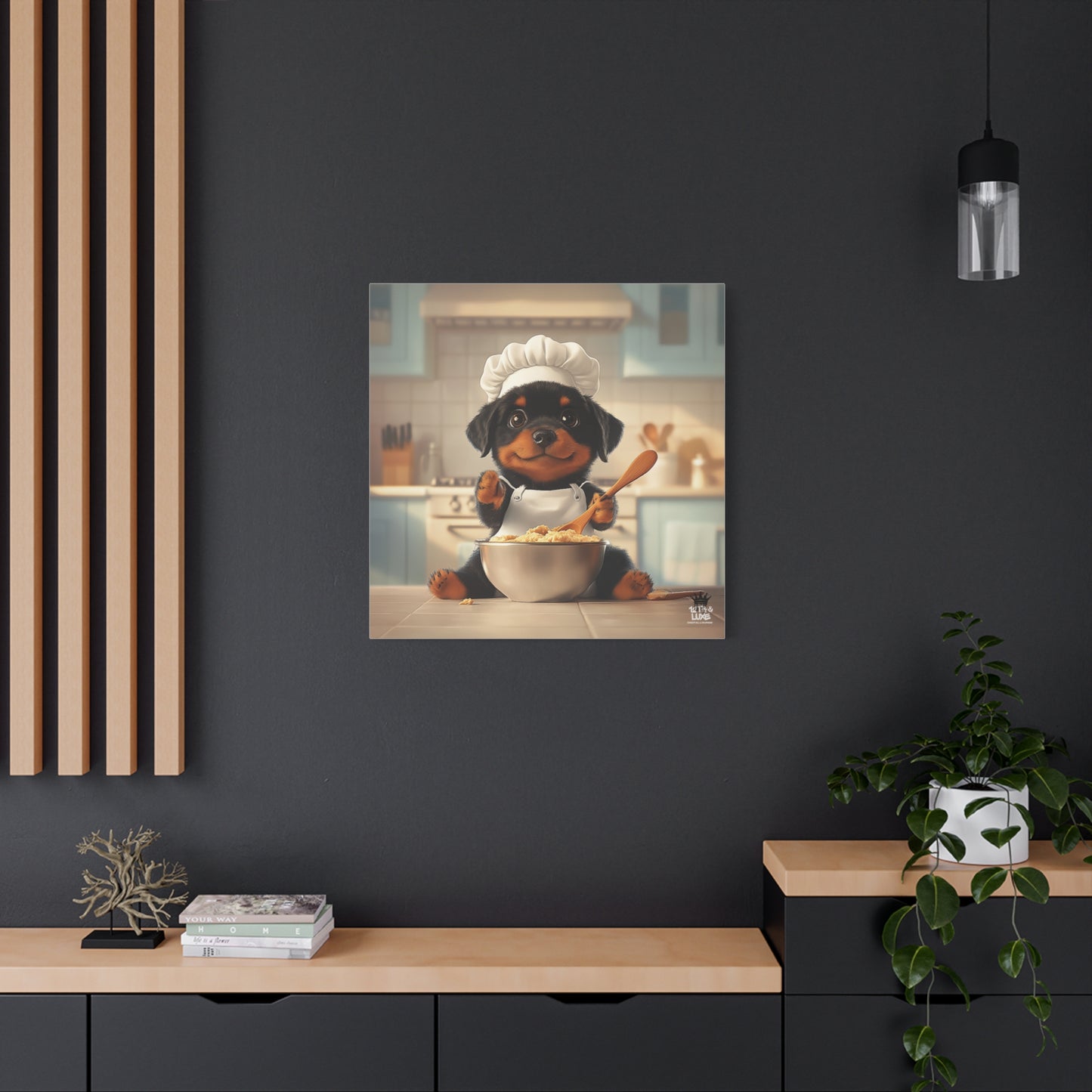 Rottweiler Puppy Chef Canvas Art