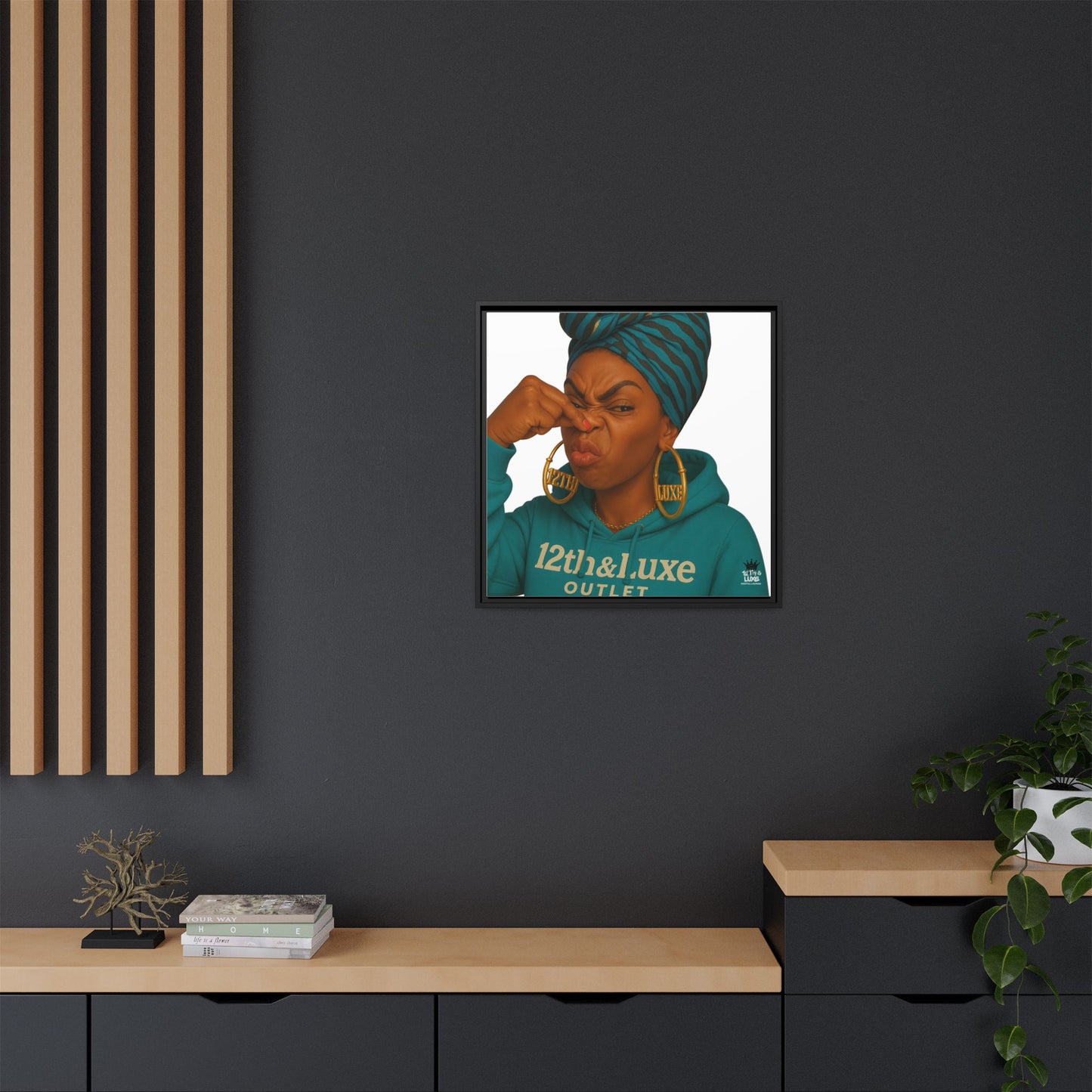 Funky Face Blue- Canvas Art