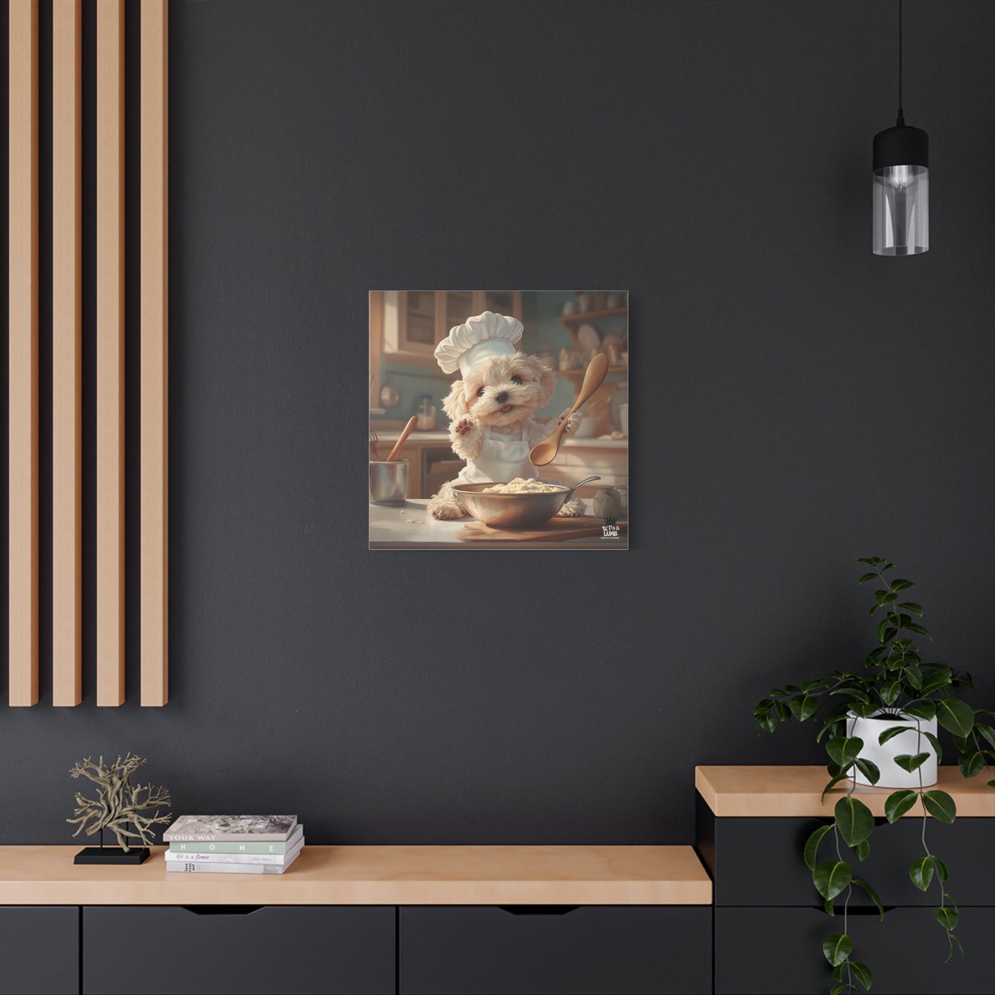 Maltipoo Puppy Chef Canvas Art