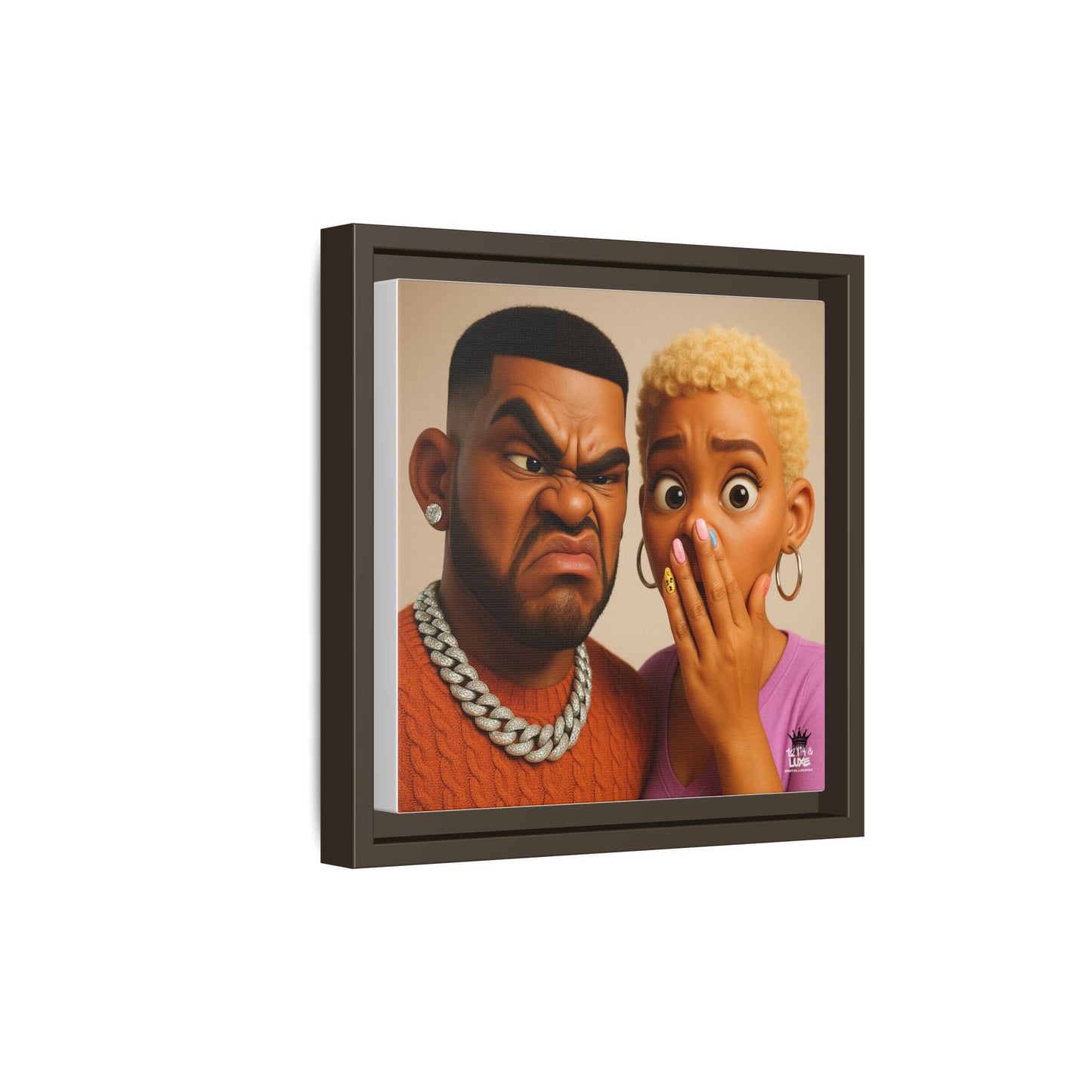 Funky Face Couple - Canvas Art