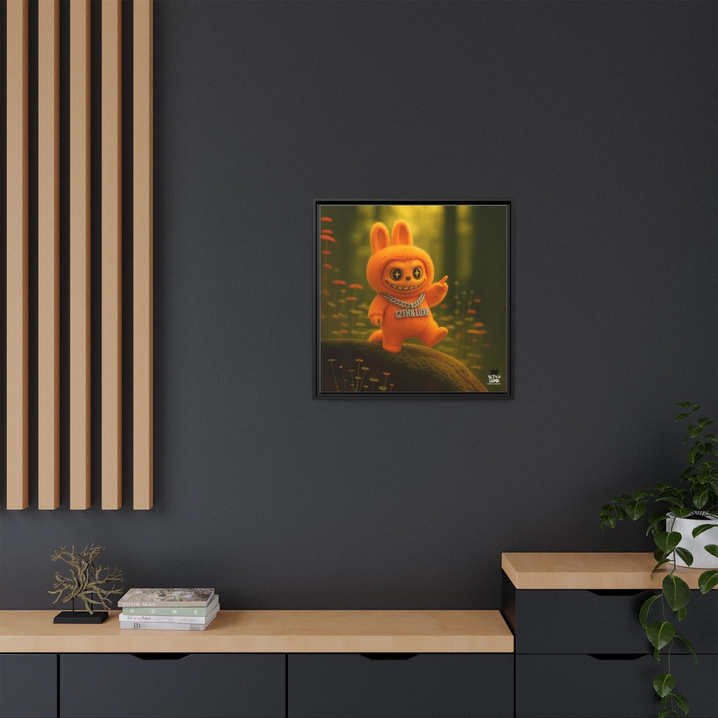 Plush Monster Orange - Canvas Art