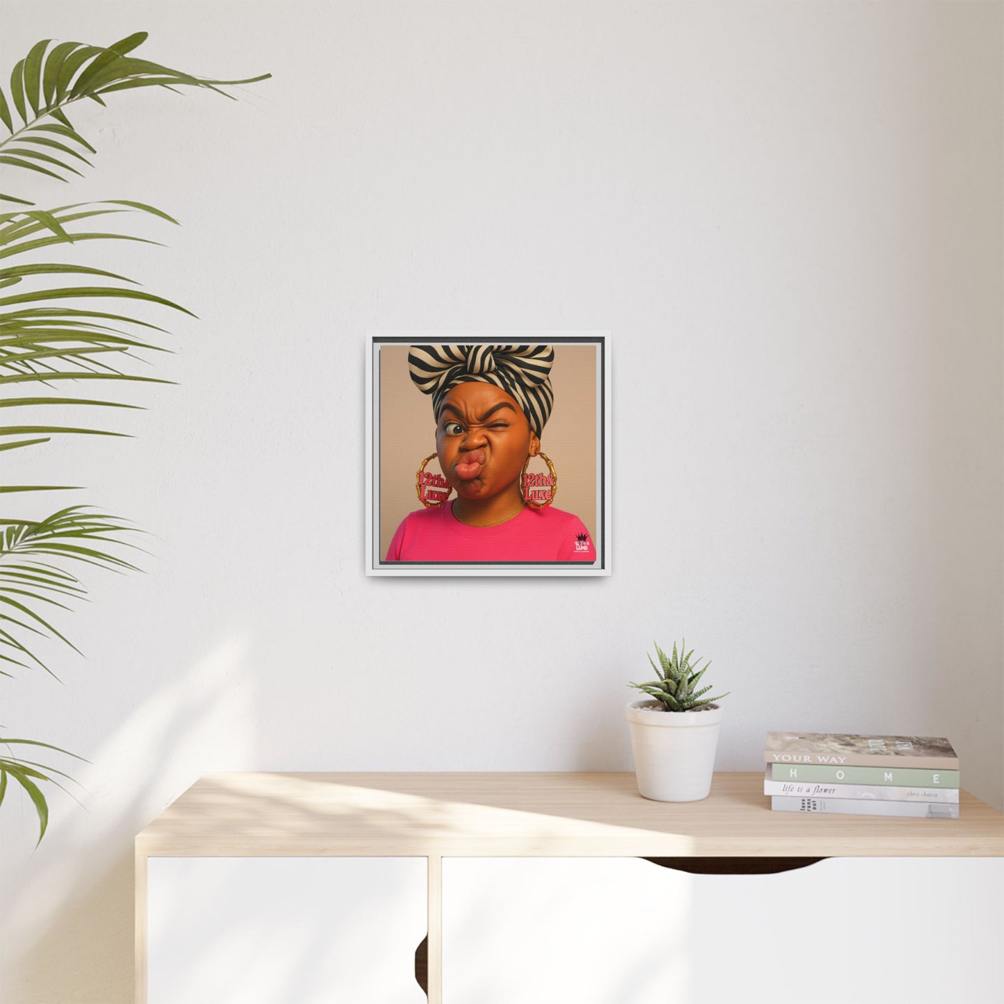 Funky Face Pink - Canvas Art