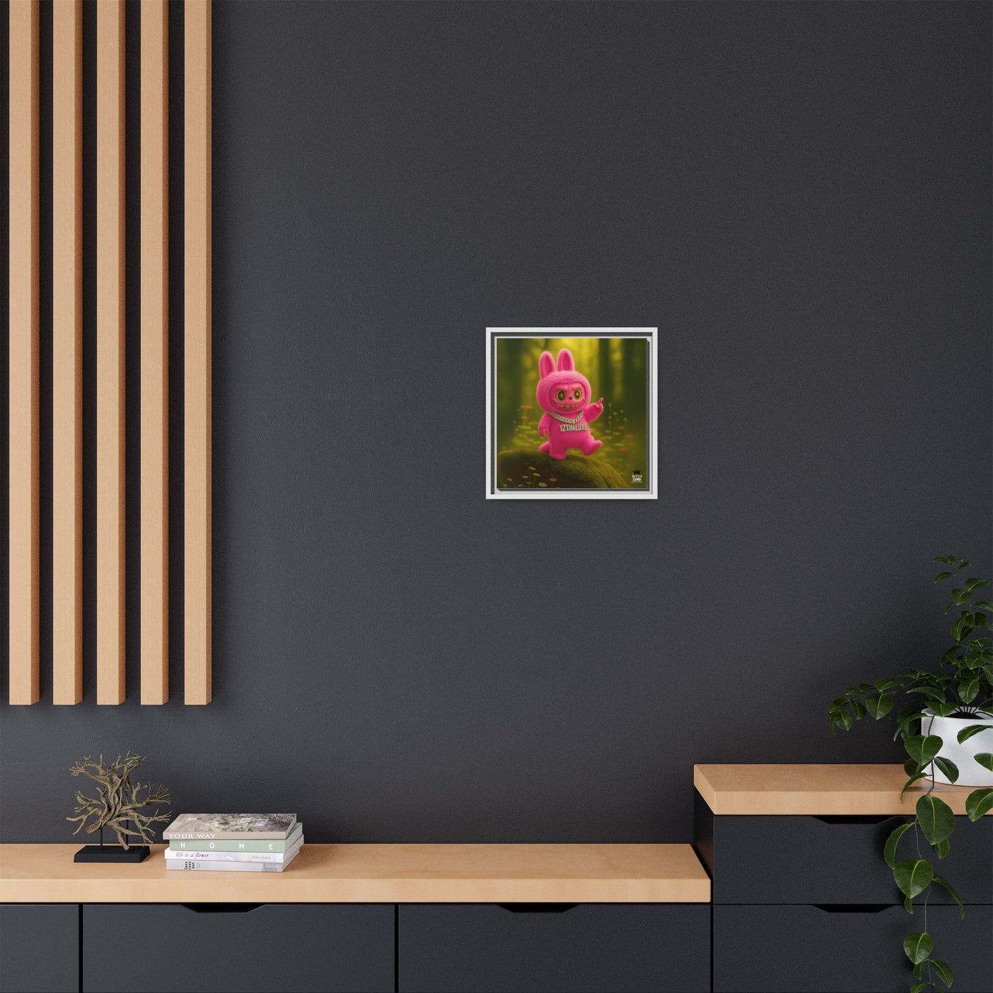 Plush Monster Pink- Canvas Art